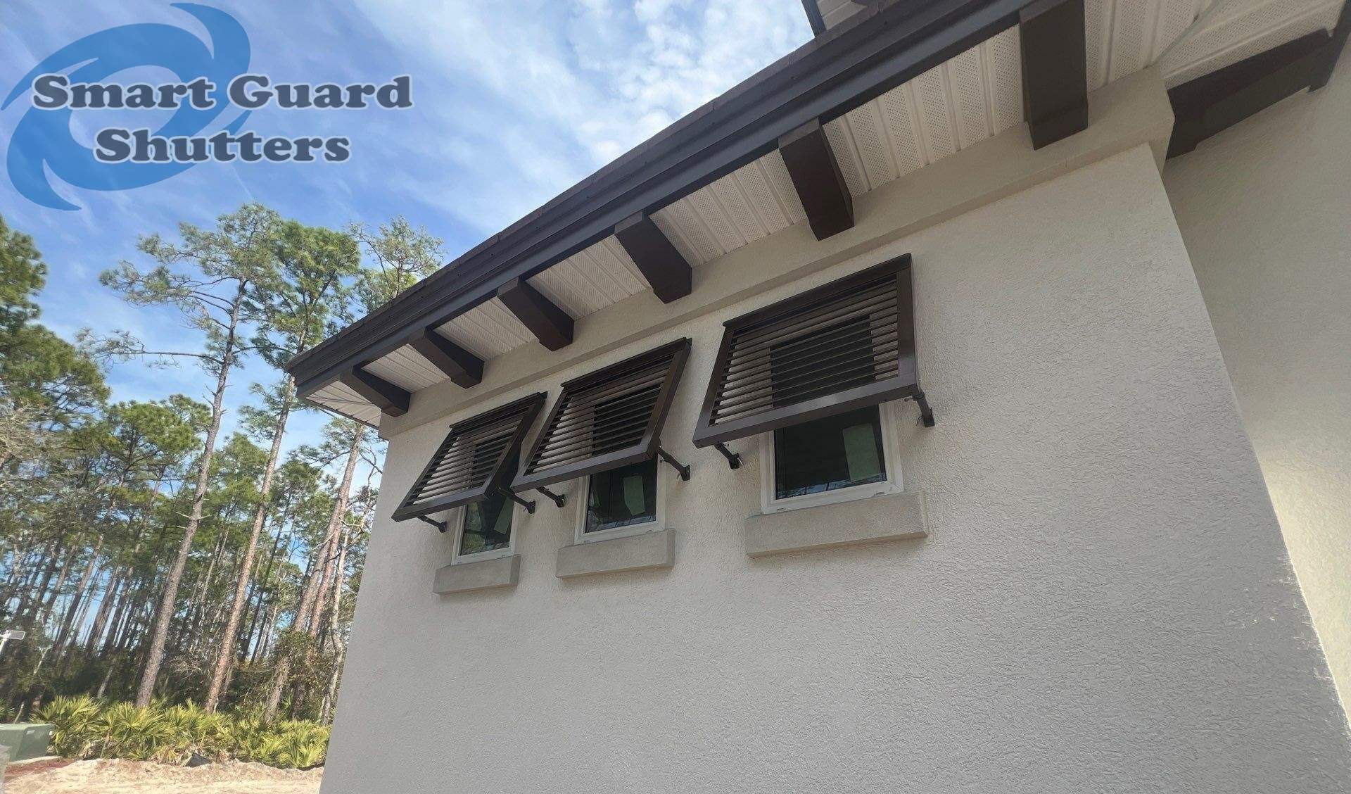 Decorative Bahamas in Sepia Brown by Smart Guard Shutters