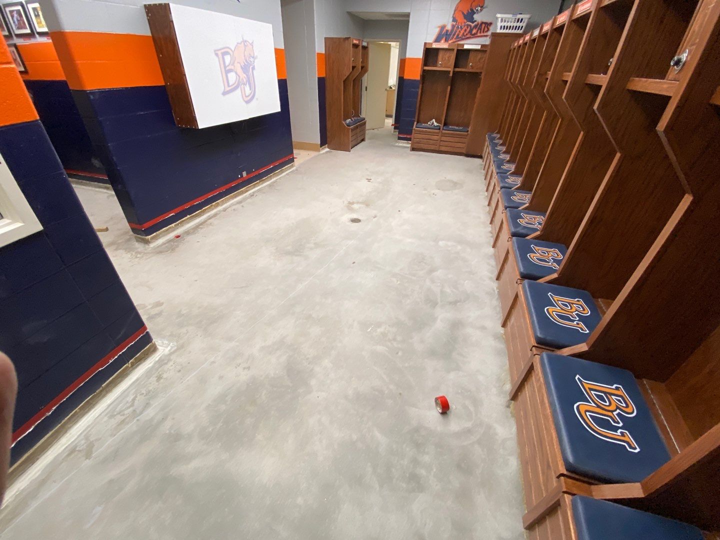 Locker Room using Custom Color by Select Painting, Coatings & Garage Cabinets