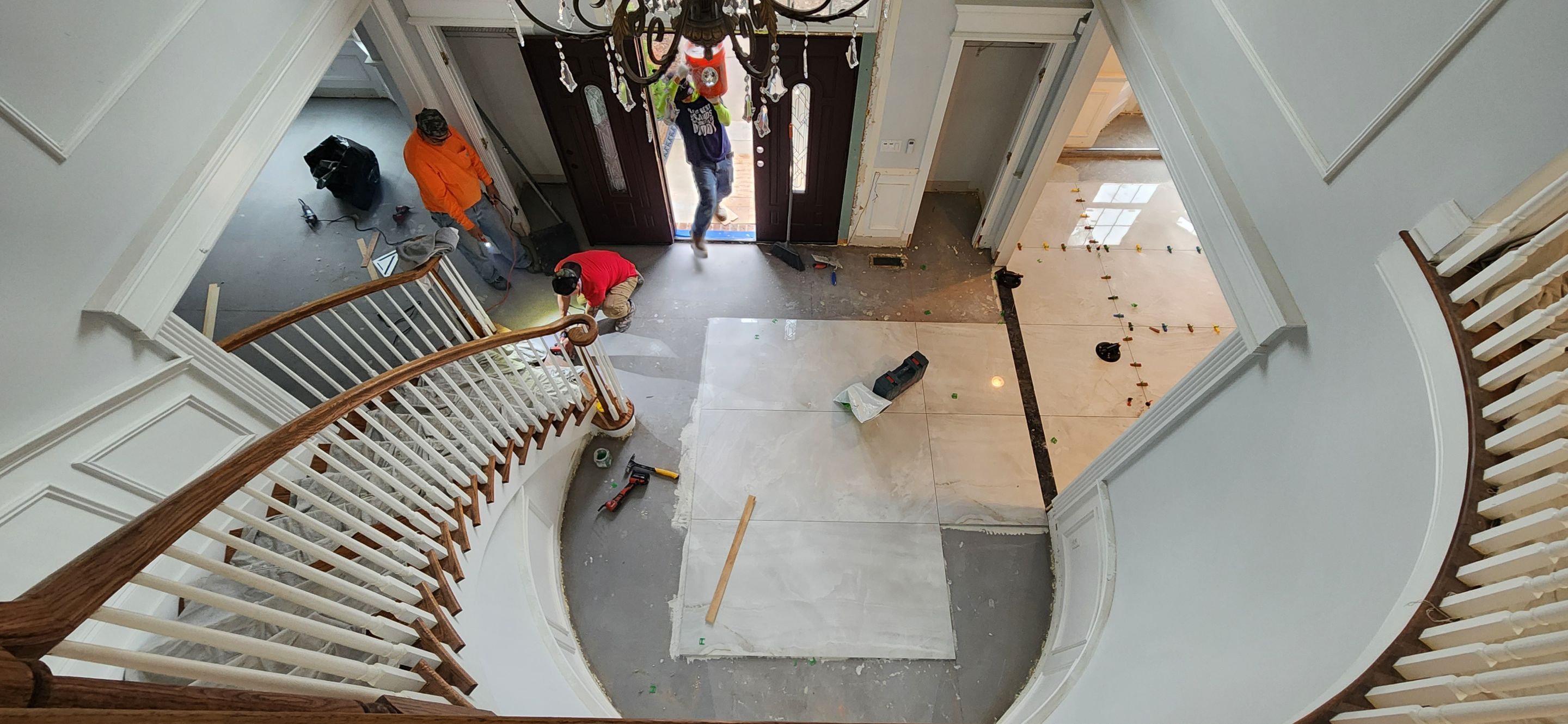 Large Format Tile Installation by Footprints Floors Morristown