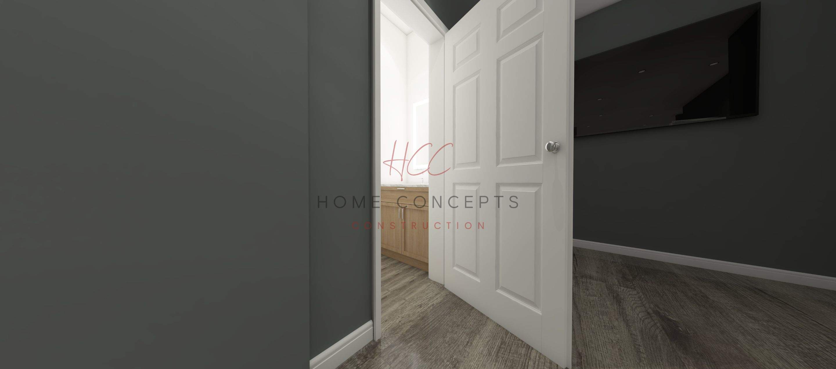 Basement Remodel using Wood by Home Concepts Construction