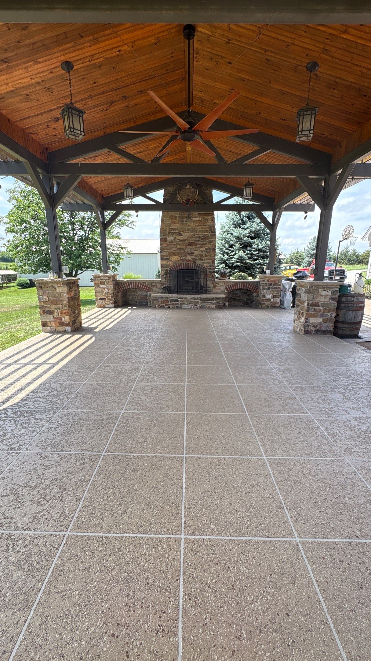 Custom Back Patio Resurface - Kearney, MO by Big Red Decorative Concrete, LLC