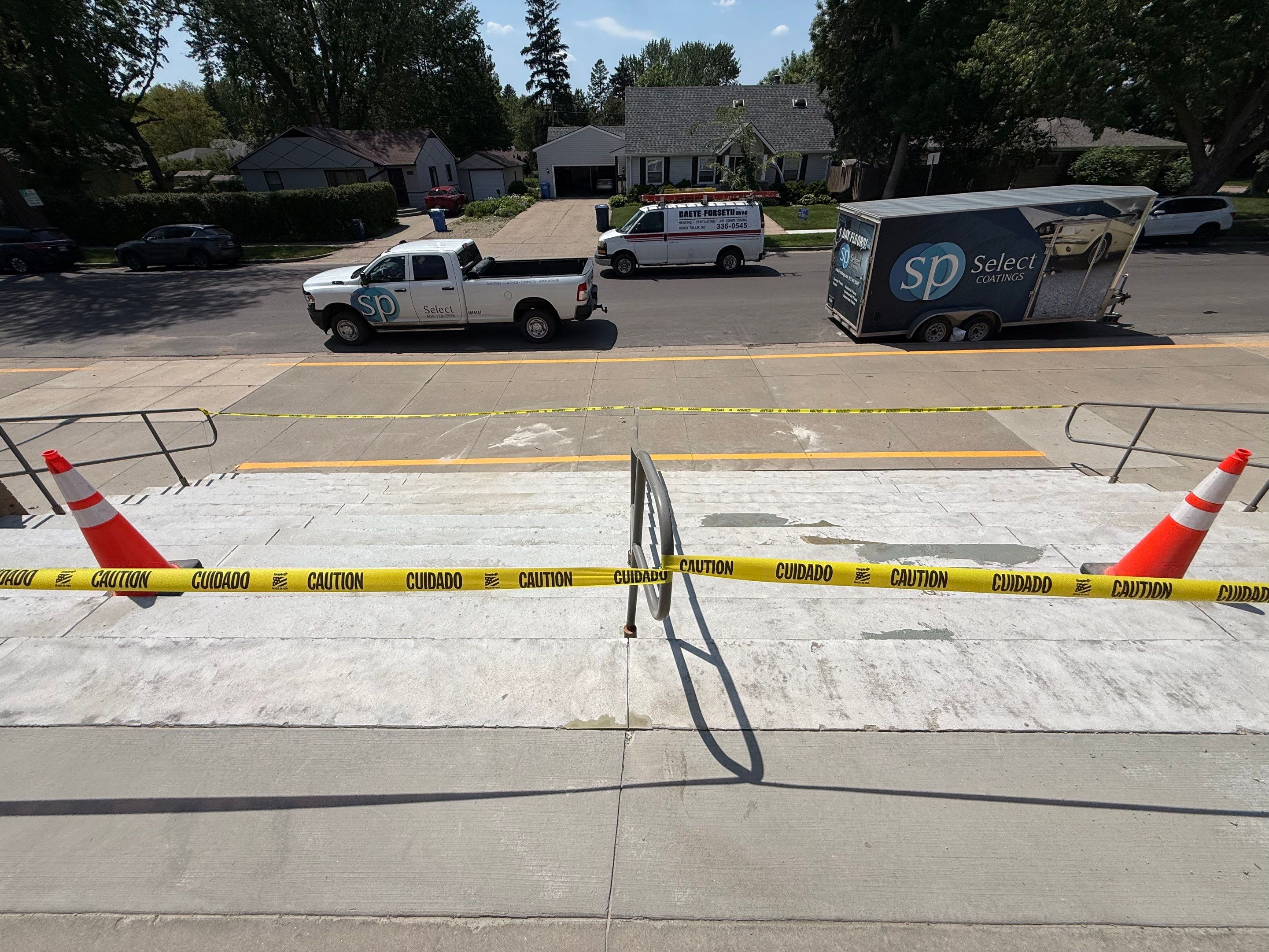 Concrete Stair Repair and Protective Coating in Sioux Falls by Select Painting, Coatings & Garage Cabinets