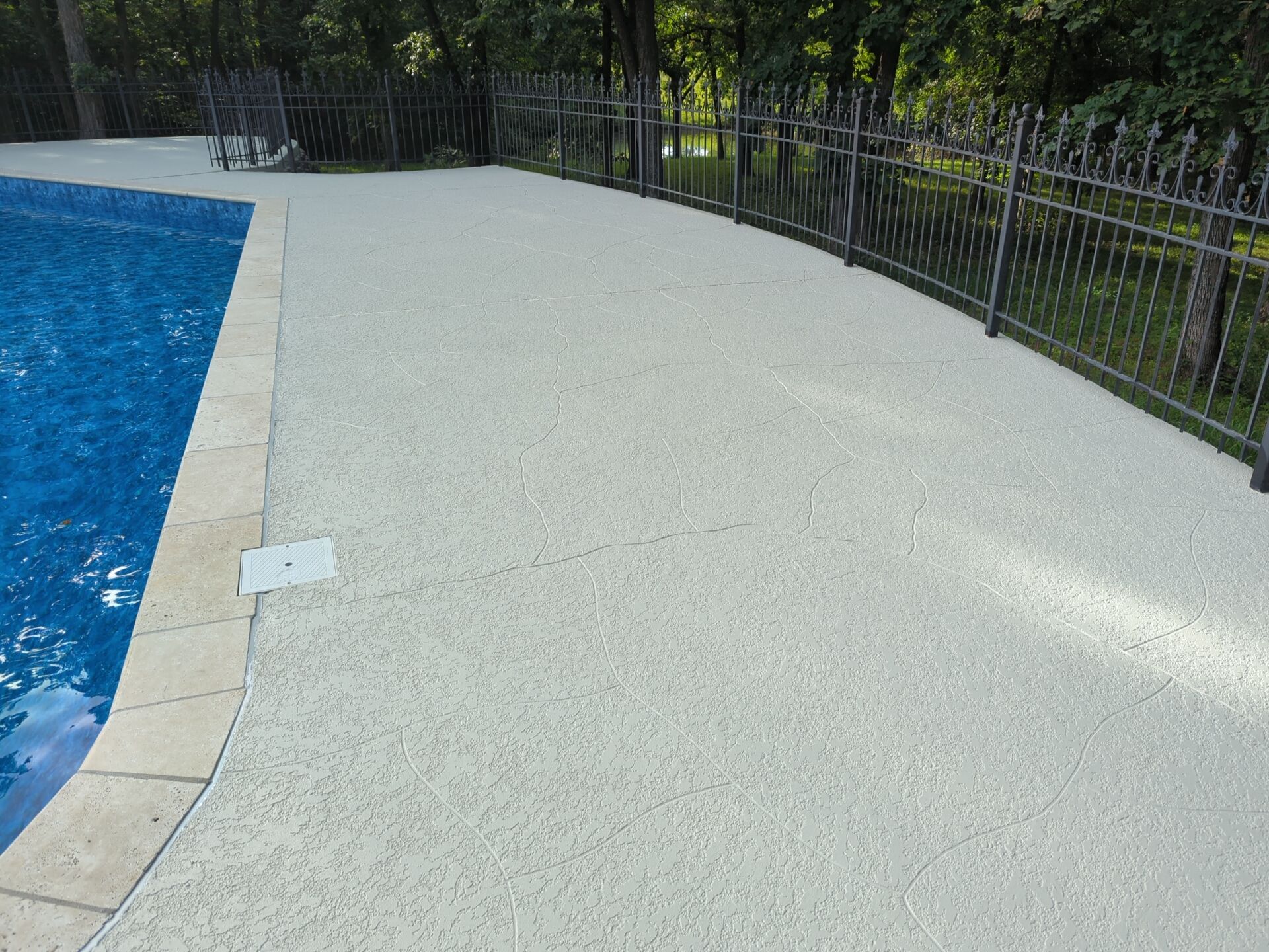 Pool Deck Resurface W/ Custom Scoreline - Olathe, KS by Big Red Decorative Concrete, LLC