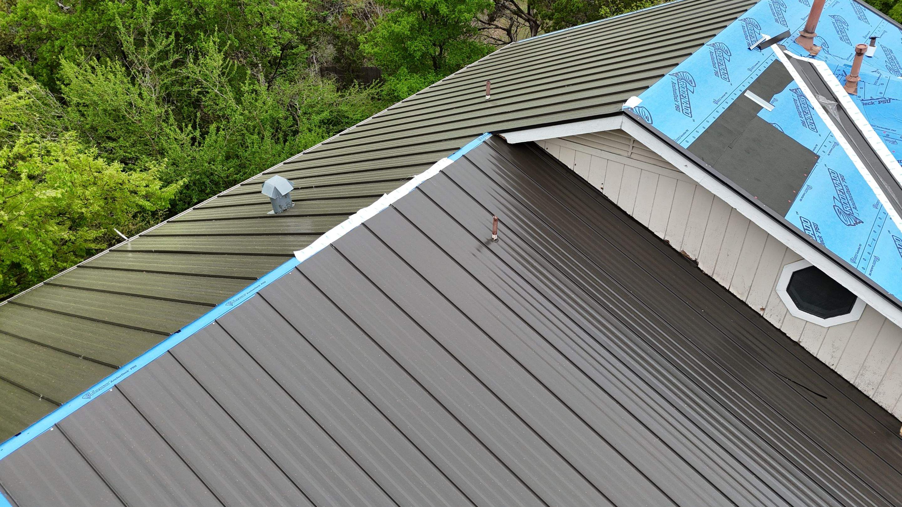 Dark Bronze - L&A Standing Seam with Striations by RoofsOnly.com
