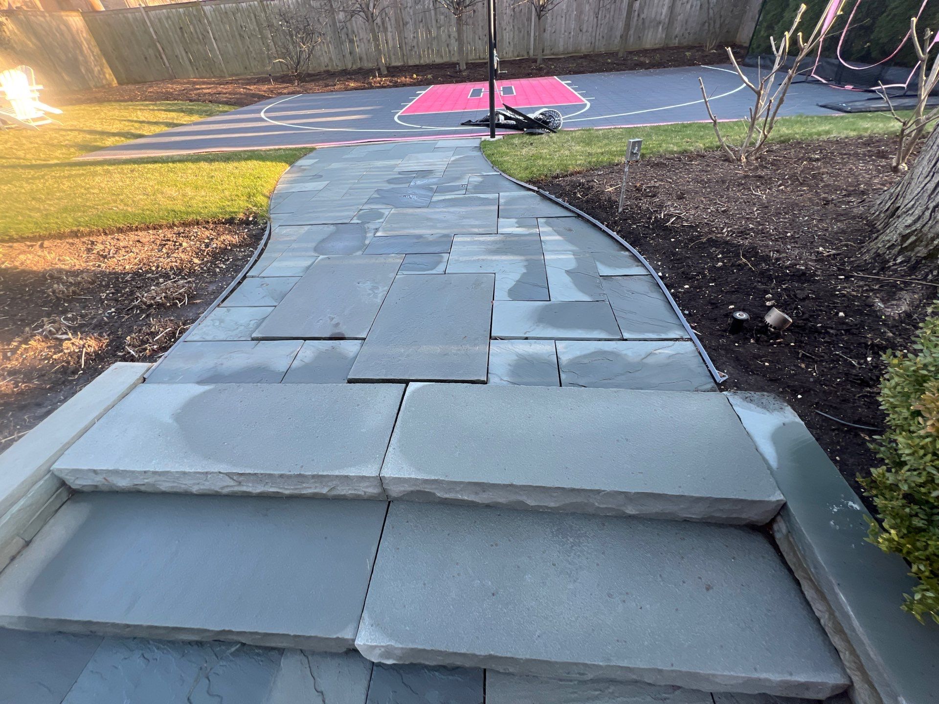 bluestone using Algaecide, soft wash soap by Northern Power Washing LLC.