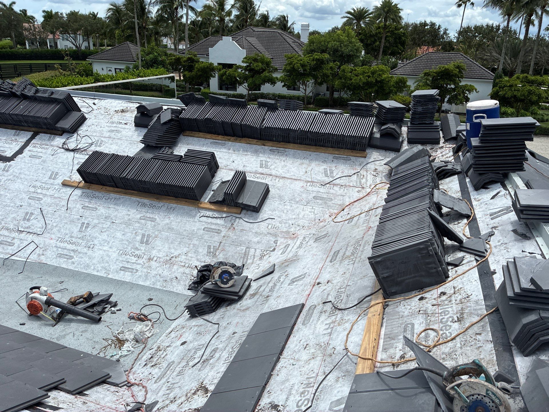 3612 Aiken Ct. Wellington FL - Westlake Newpoint Saxony 900 Slate - Charcoal Grey by Total Roofing System The Metal Roof Experts