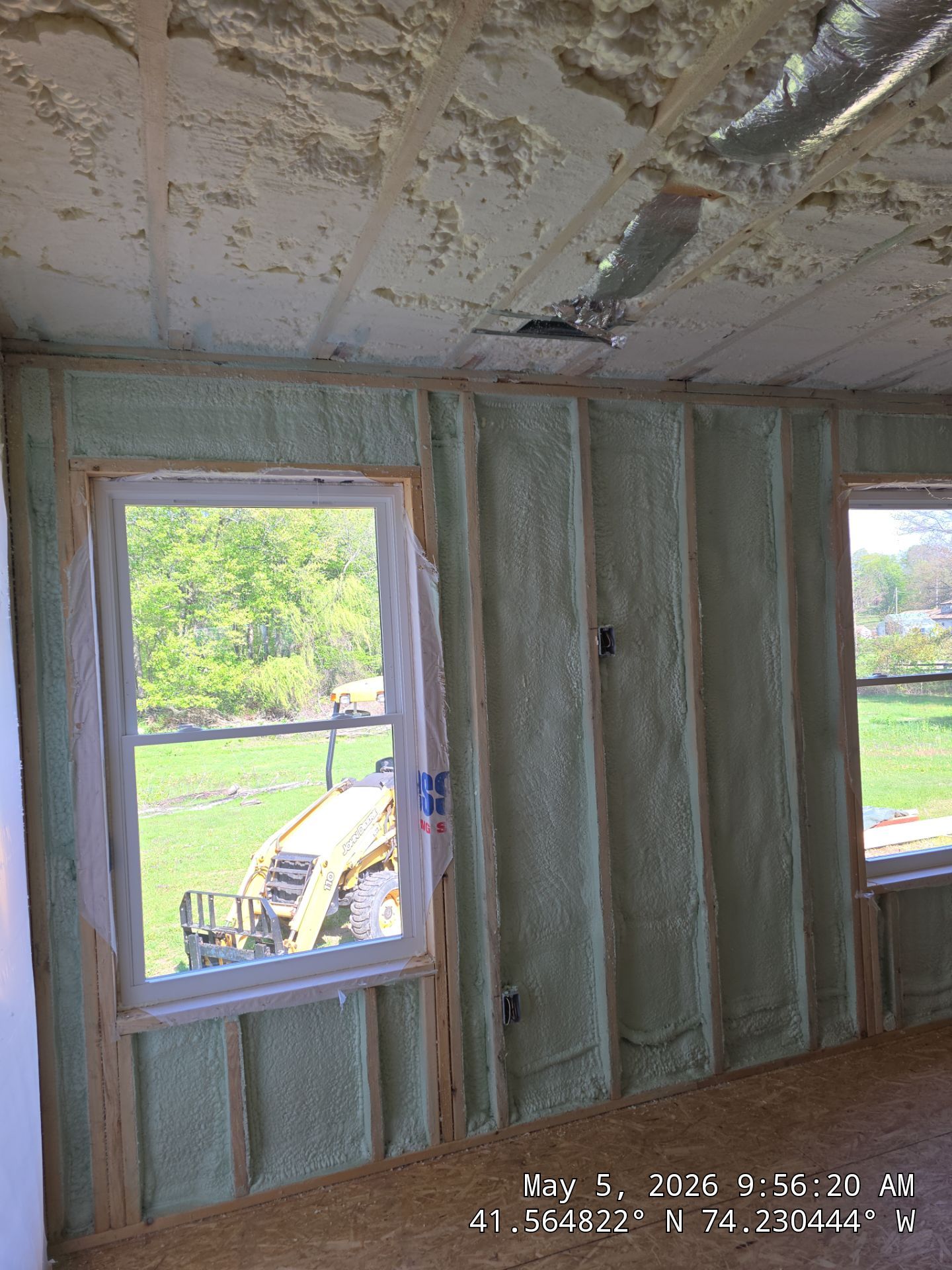 Exterior Walls using Closed Cell Spray Foam by NYS Foam & Energy