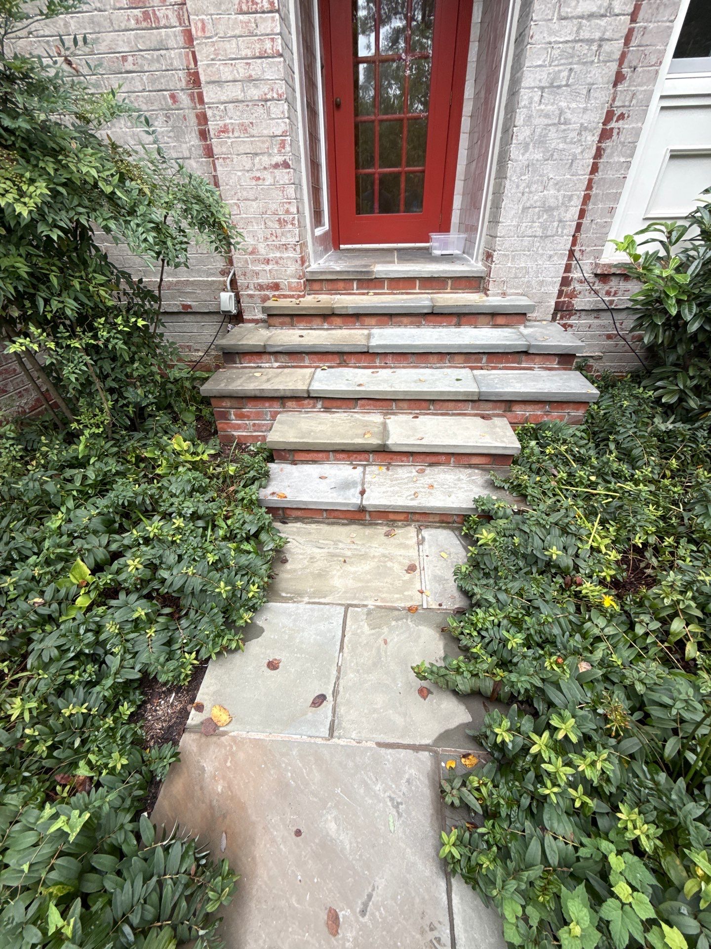 Custom Black Metal Handrail Installation for Chevy Chase Entryway Steps by Capitol Iron Works