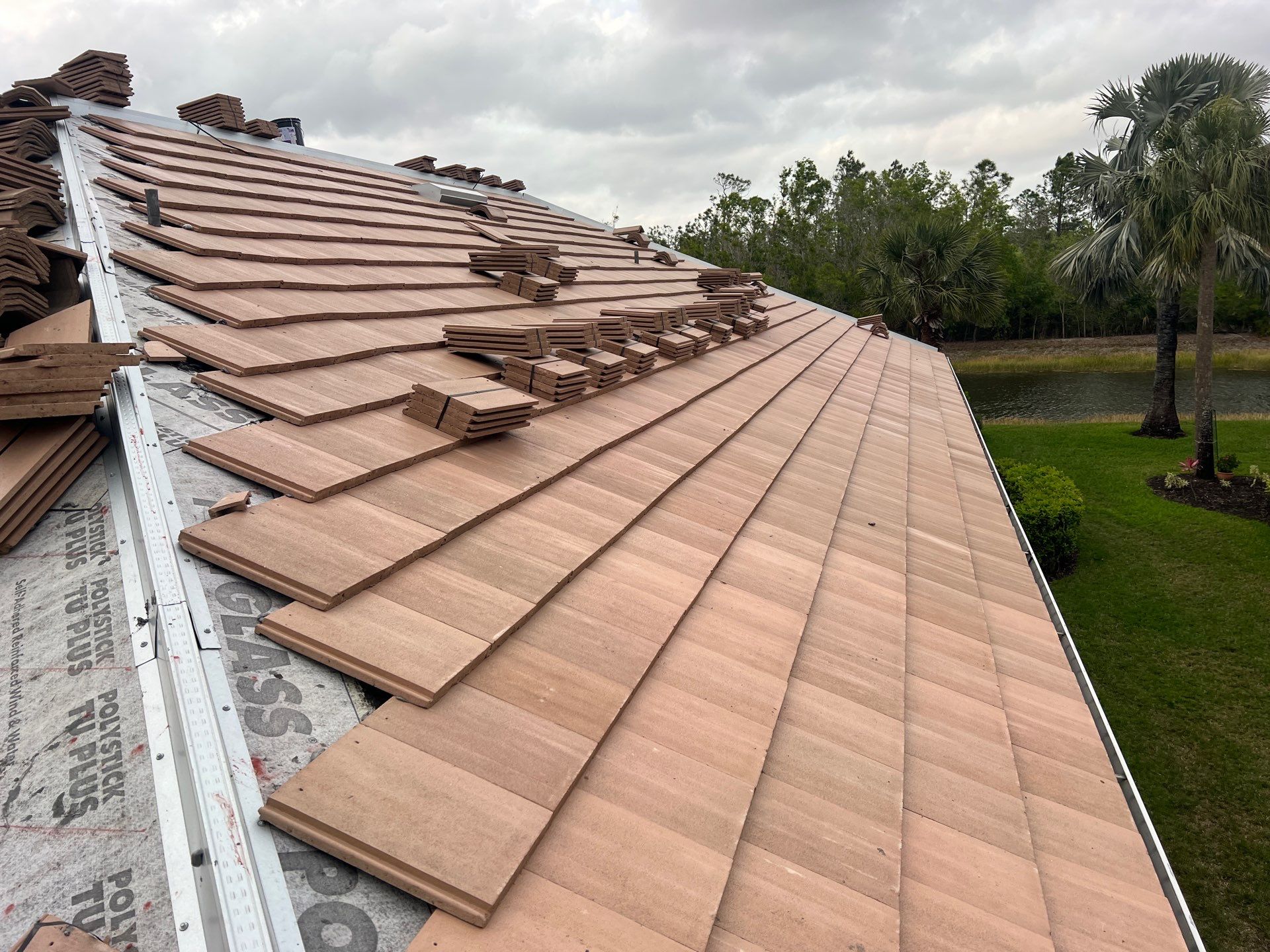 Residential Roofing Installation using Bel Air , Boca Cream by Durabilis Roofing INC