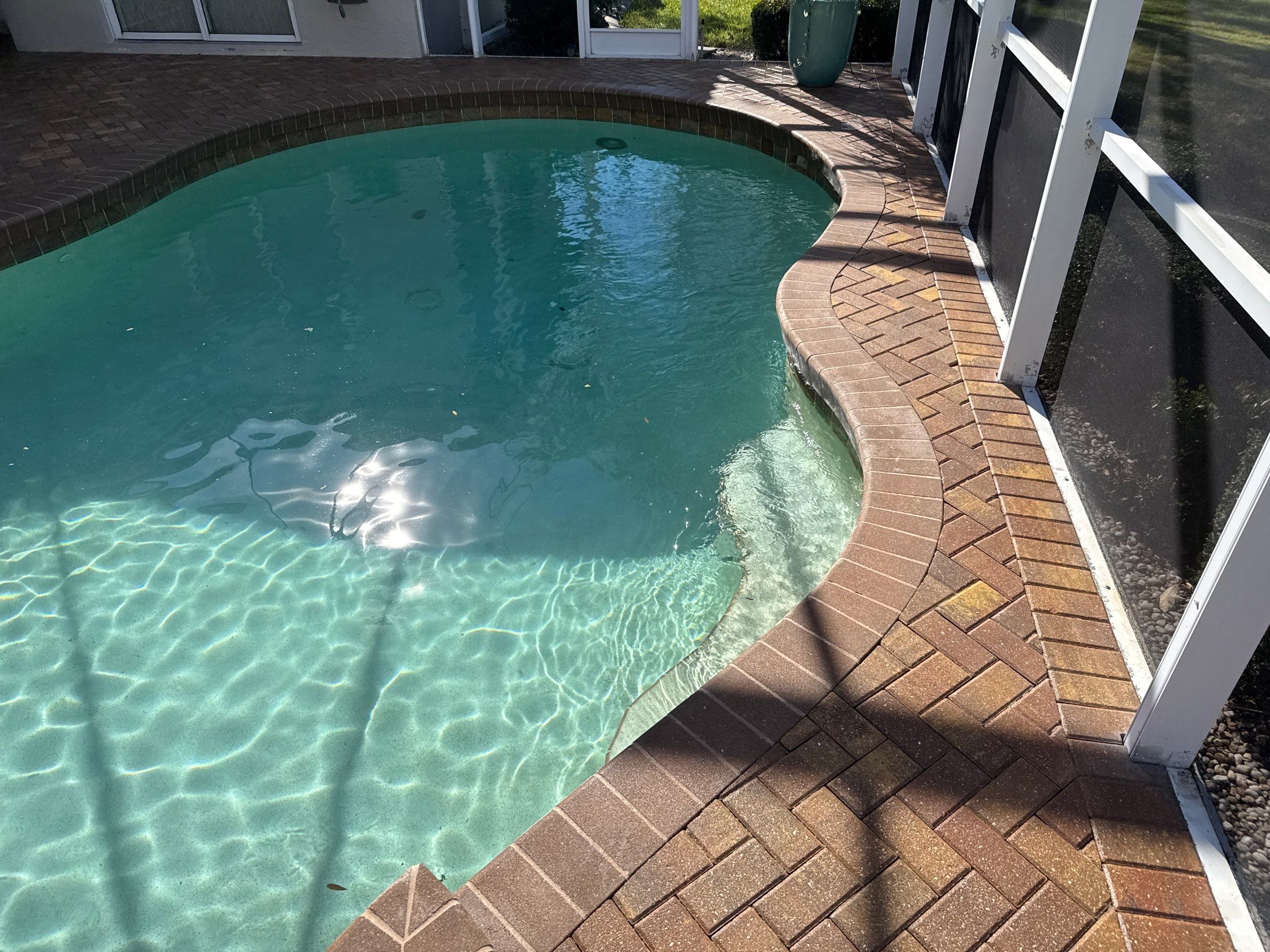 Paver Pool Deck and Screen Enclosure Cleaning in Lakewood Ranch, FL (Rosedale Highlands Community) by Sunshine AquaWash