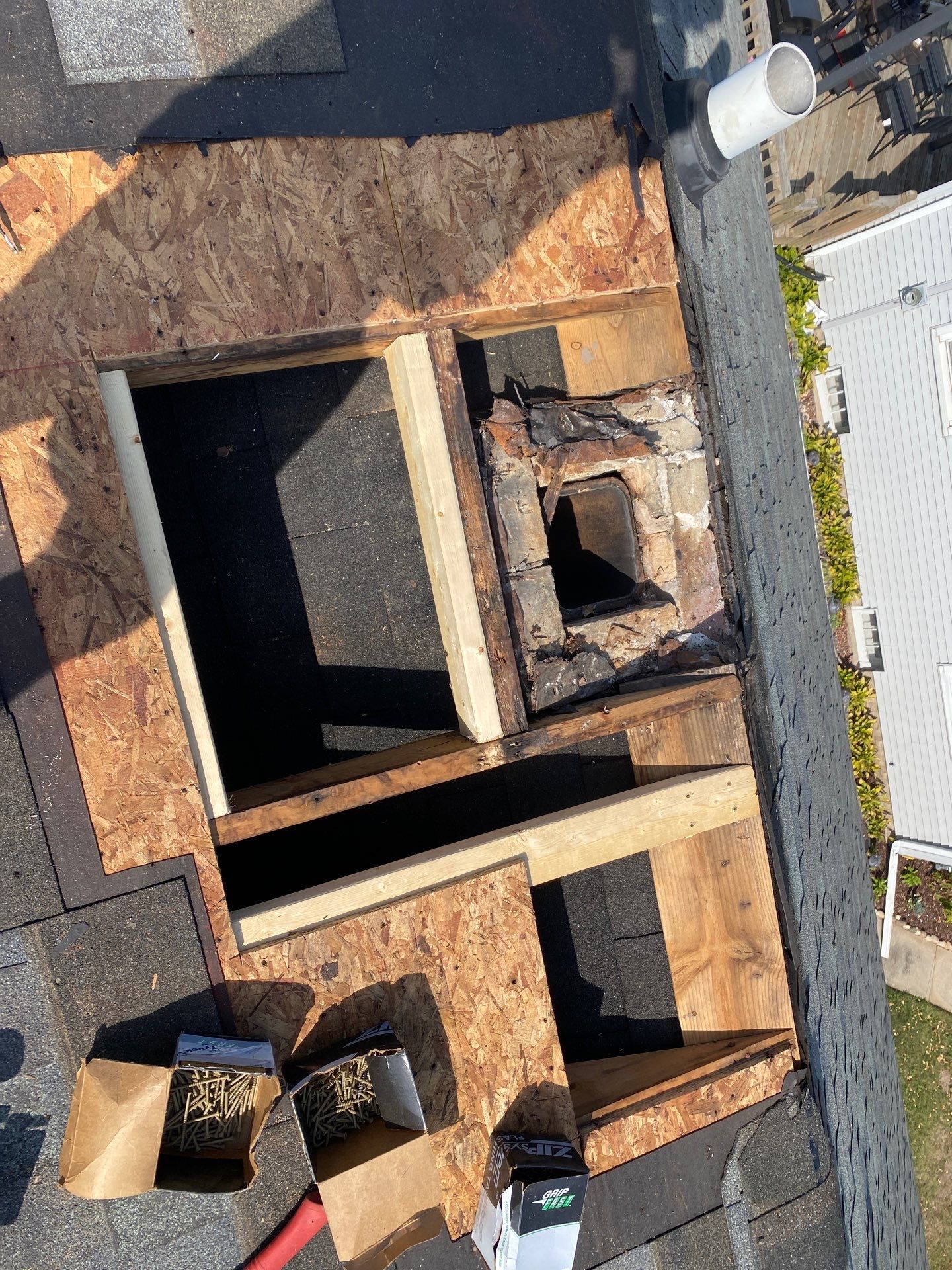 Roof Repair After Chimney Removal by Gellings Roofing & Siding