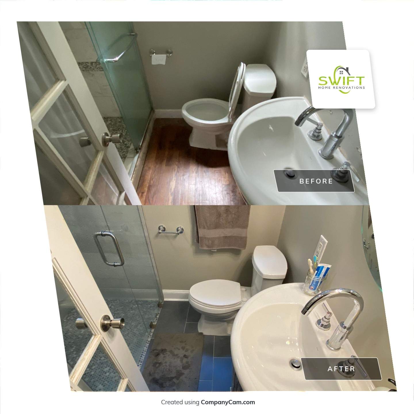 Decatur Bathroom Renovation Featuring Walk-In Shower and Tile Upgrades by Swift Home Renovations