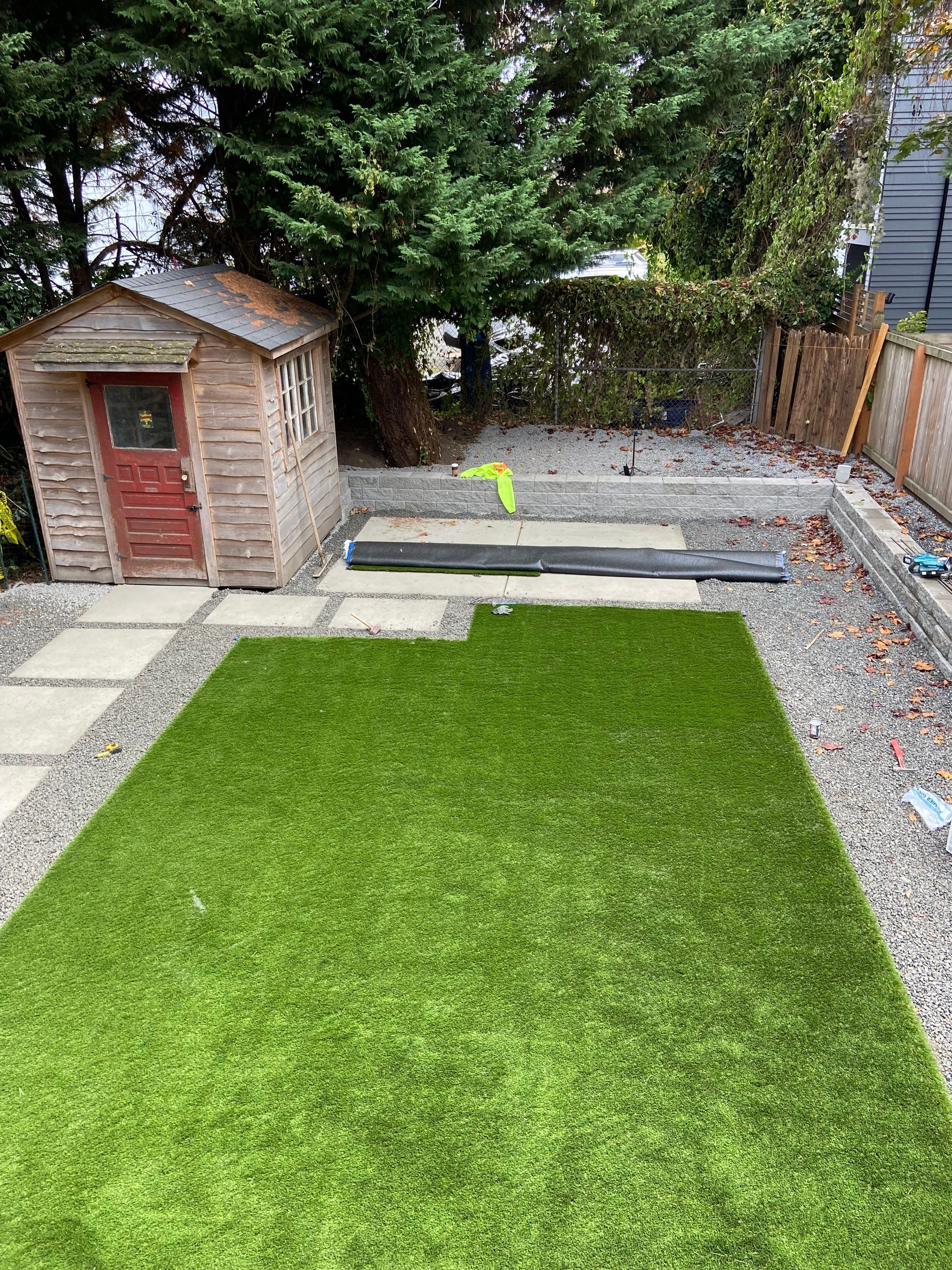 Turf Installation, Retaining Wall & Concrete Walkway | Seattle  by Jireh Asphalt & Concrete Inc 