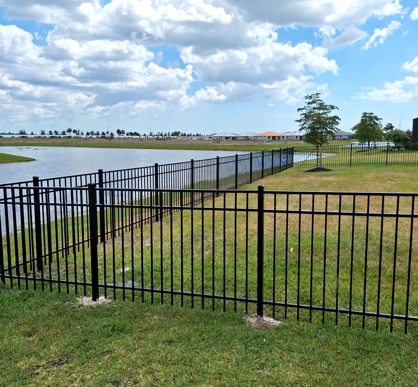 Aluminum Fence Installation using Black 3 Rail Aluminum Fence by Asap fence and gates, LLC