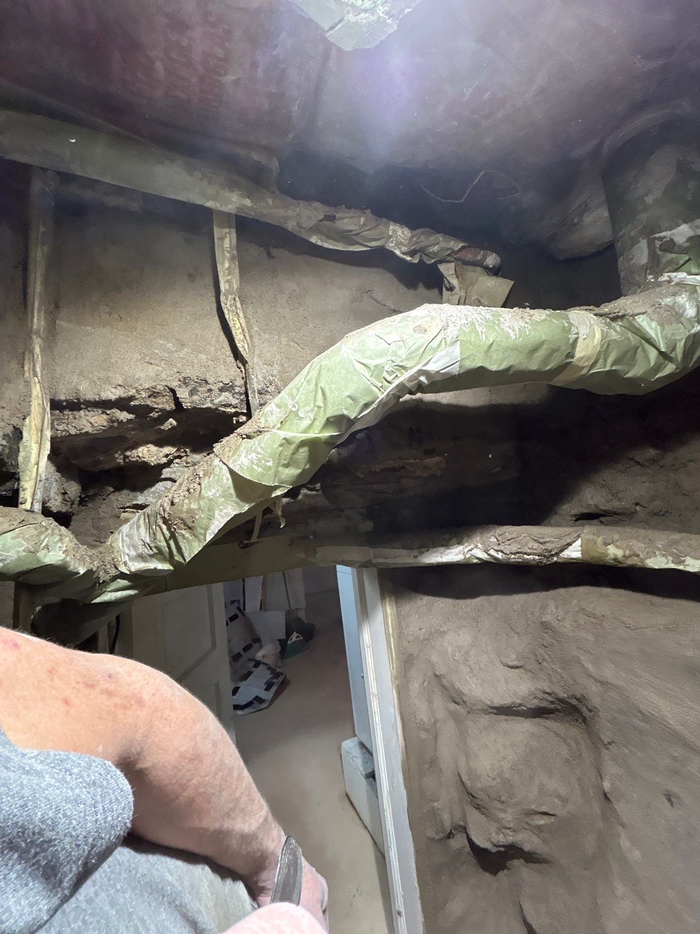 Parge Coating Drew's Stone Foundation by Waterproofing Northeast