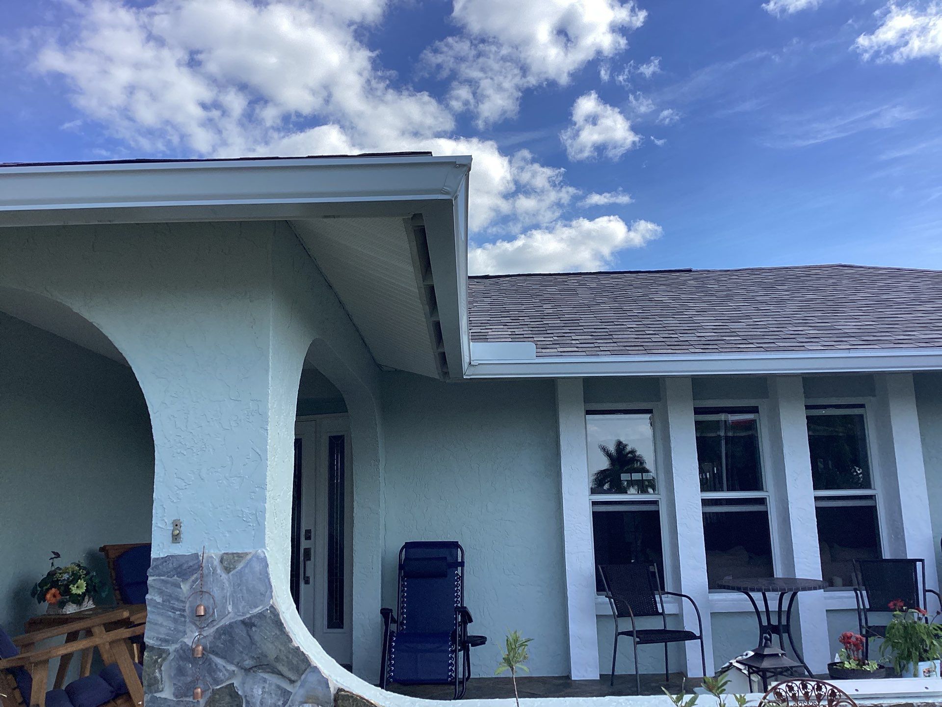 Downspout Installation using 3X4 Elbow Downspout in Cape Coral FL by Gutter Professors