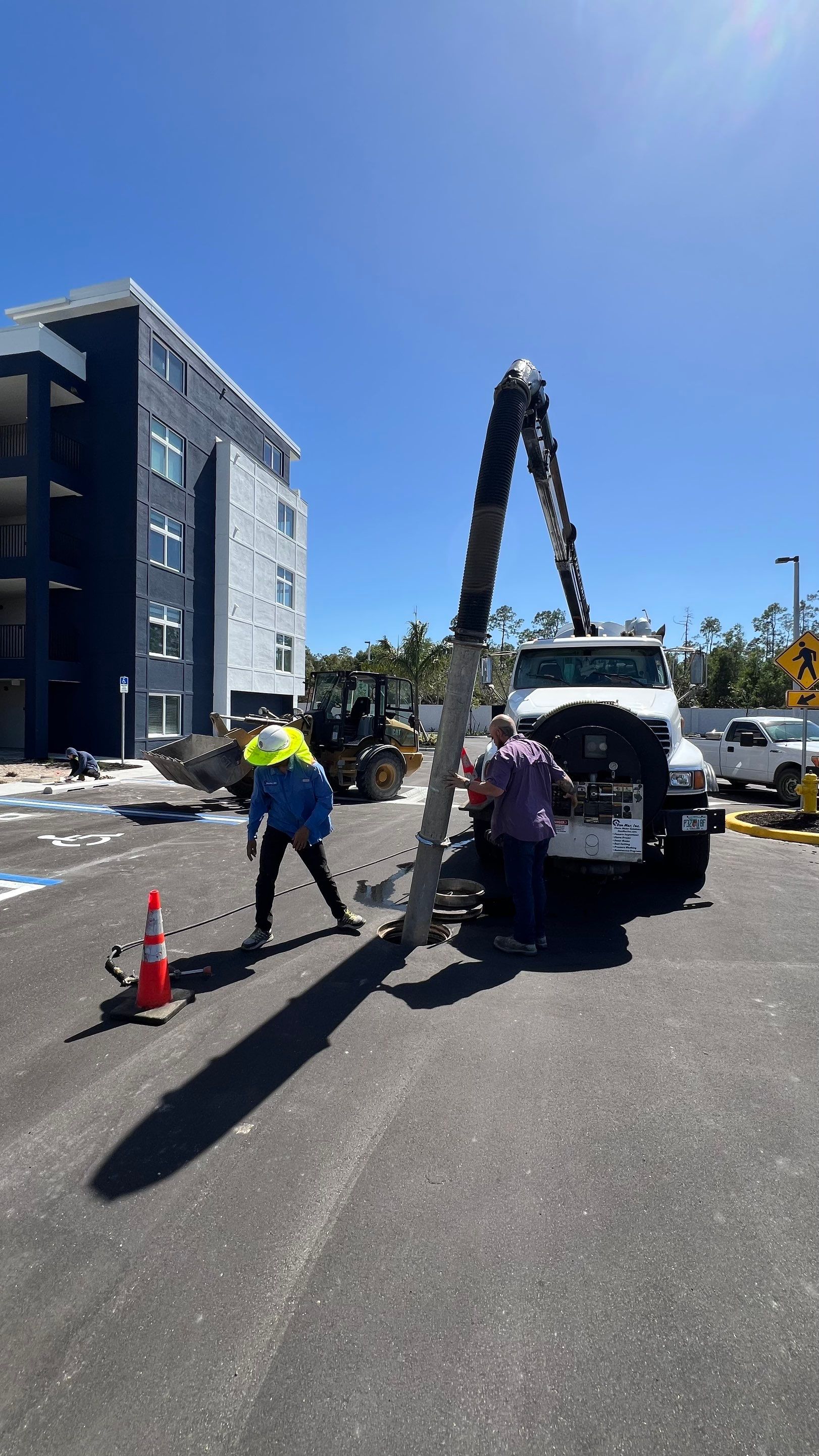 New Construction Apartment Complex Stormwater System and Sewer System Cleaning by Don Mar, Inc. Storm Water Solutions