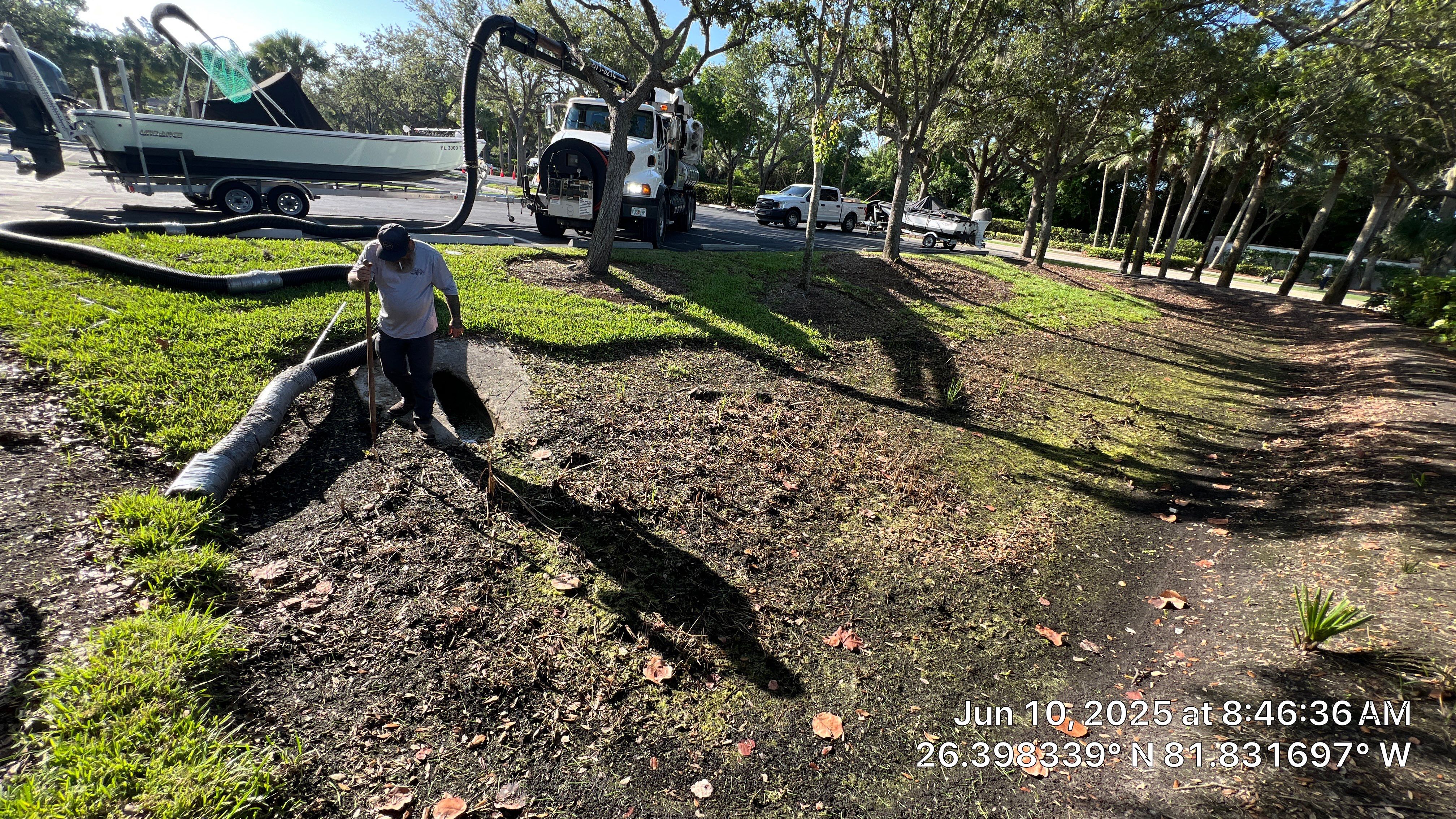 Pelican Landing Beach Parking Lot Stormwater System Maintenance by Don Mar, Inc. Storm Water Solutions
