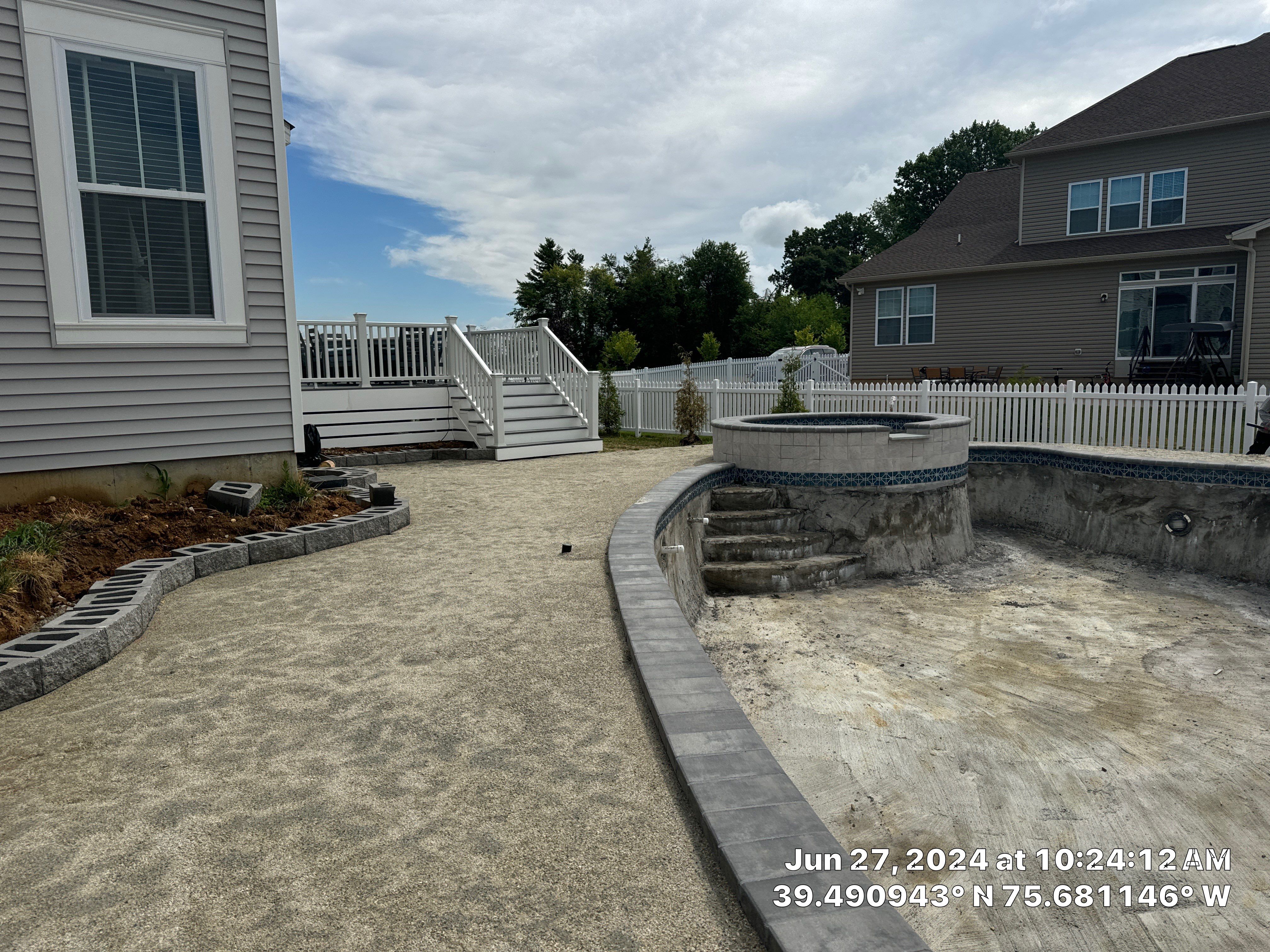 Pool and Hardscape Design in Delaware | Belgard Paver Patio & Outdoor Living Space by Studio G Indoor Spaces & Outdoor Living