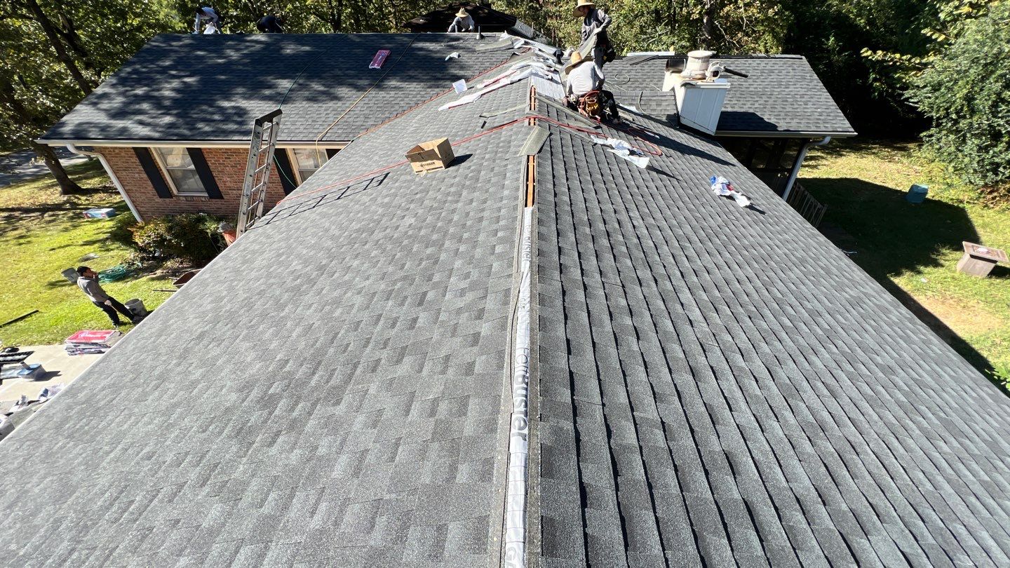 Two layers of shingles removed and replaced with GAF Timberline HDZ Charcoal by Georgia Roof Advisors