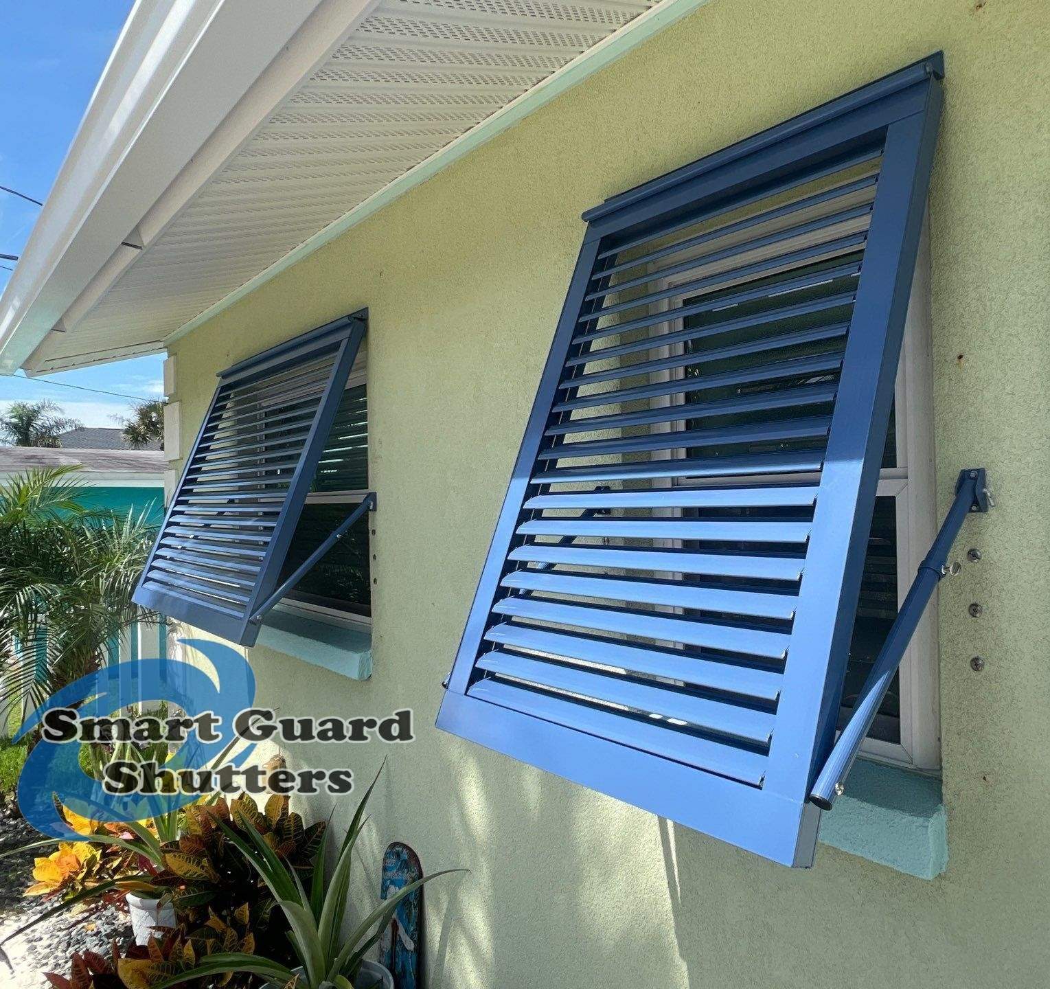 Impact Bahamas in Distant Blue by Smart Guard Shutters