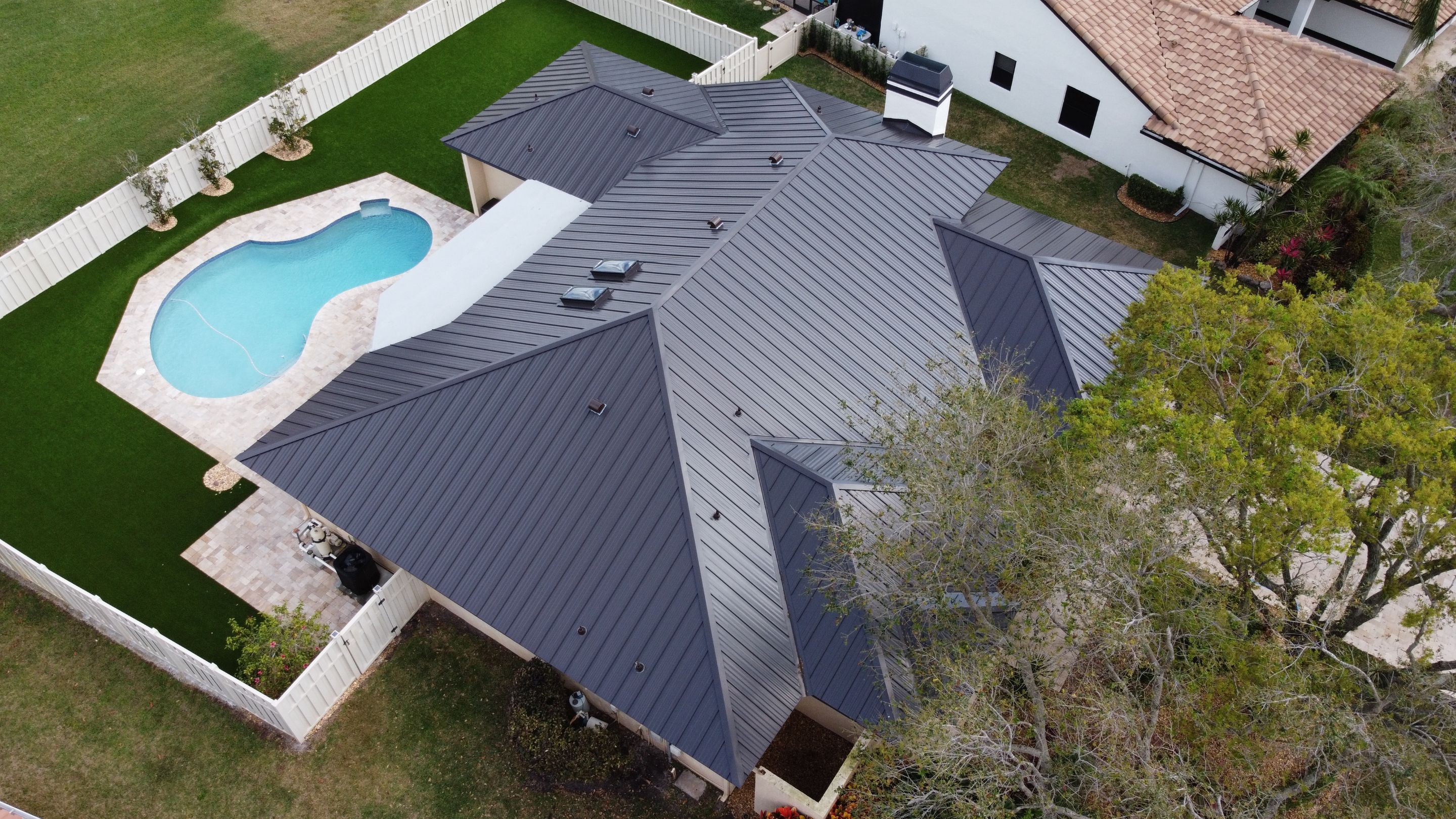 Residential Roofing Installation using 1" Nail strip metal roof by BLUES BROTHERS ROOFING