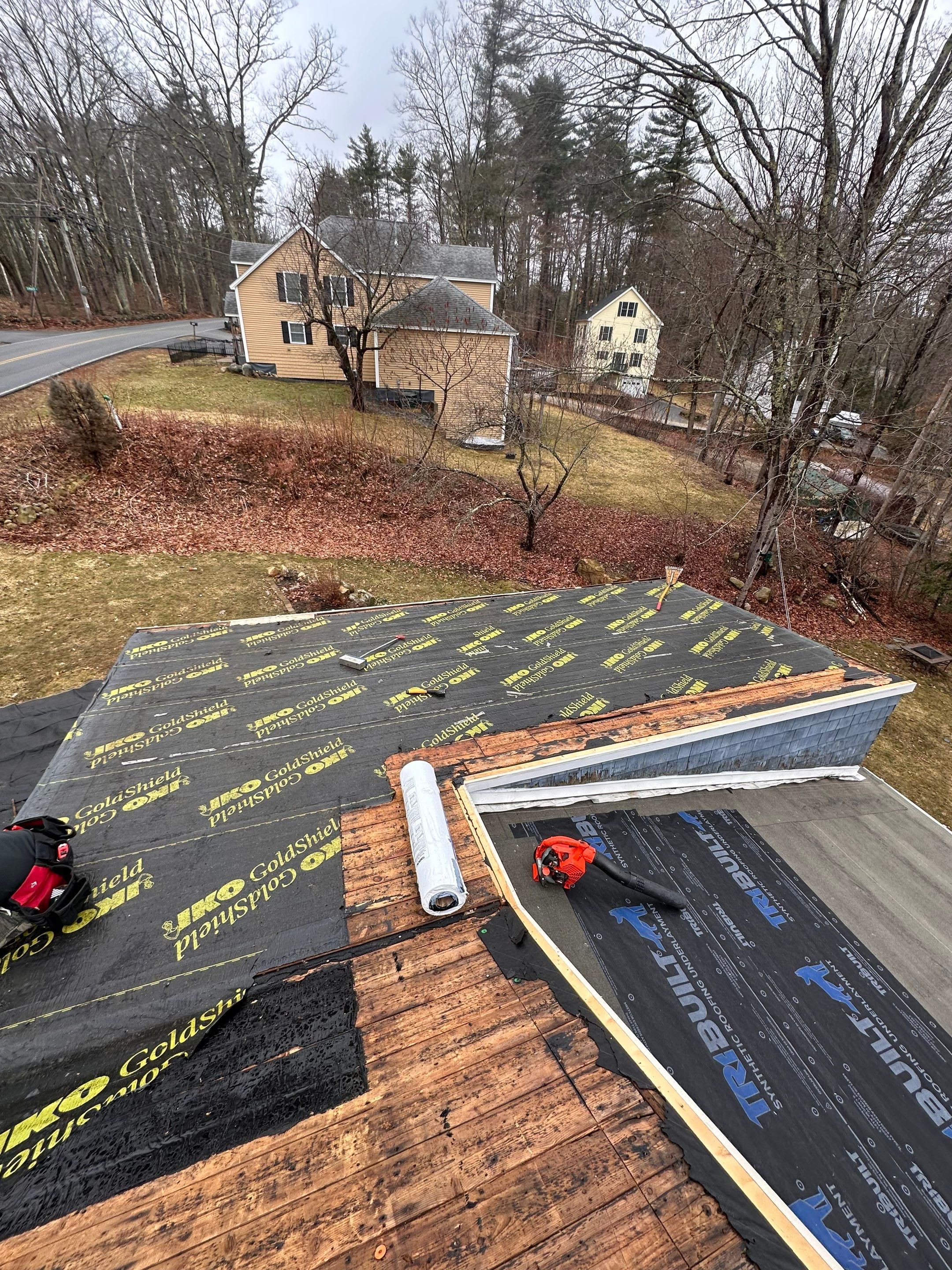 Project in Barrington, NH by Tall pine roofing
