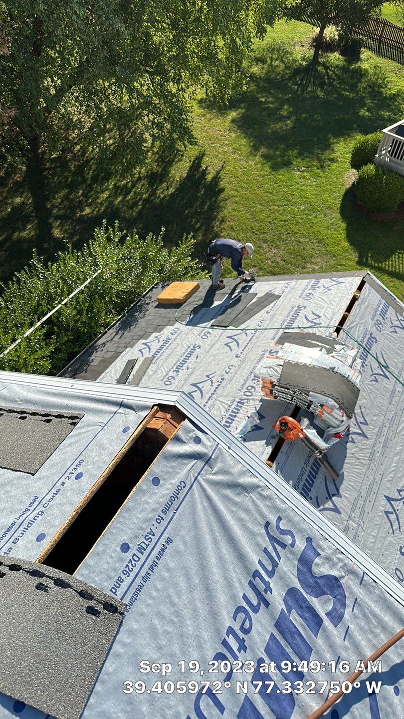 Residential Roofing Installation using Atlas Pinnacle Pristine Pewter Architectural Shingles by Frederick Roof Repair