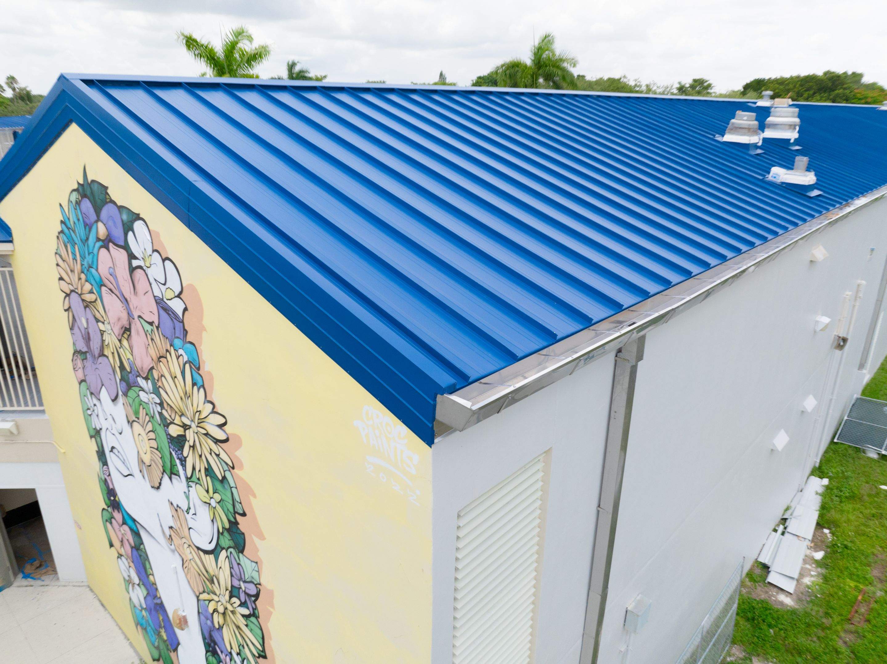 24ga 1.5" Mechanical Seam Slate Blue by Total Roofing System The Metal Roof Experts