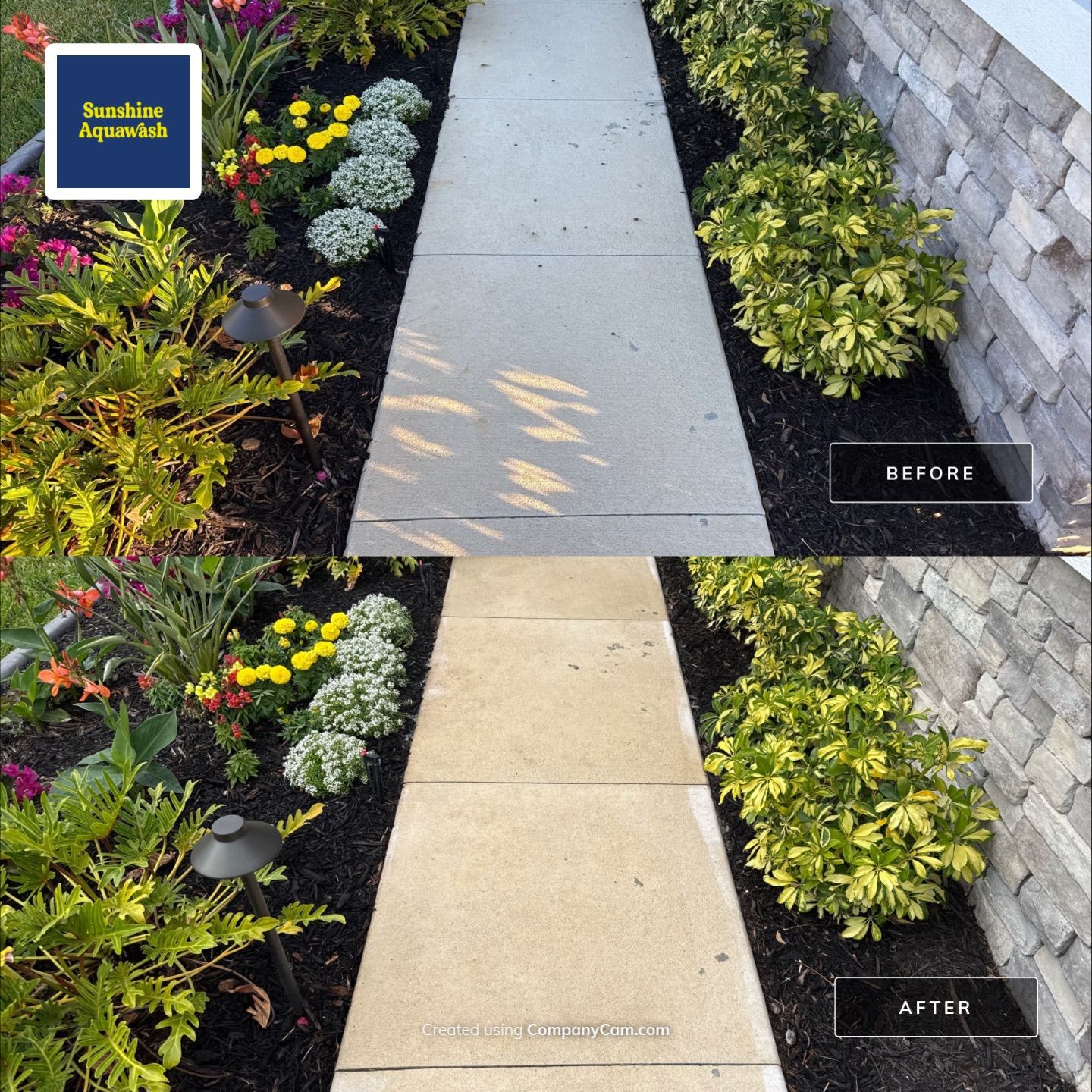 Rust Stain Removal from Concrete Driveway and Pavers in Park East at Azario | Lakewood Ranch, FL by Sunshine AquaWash