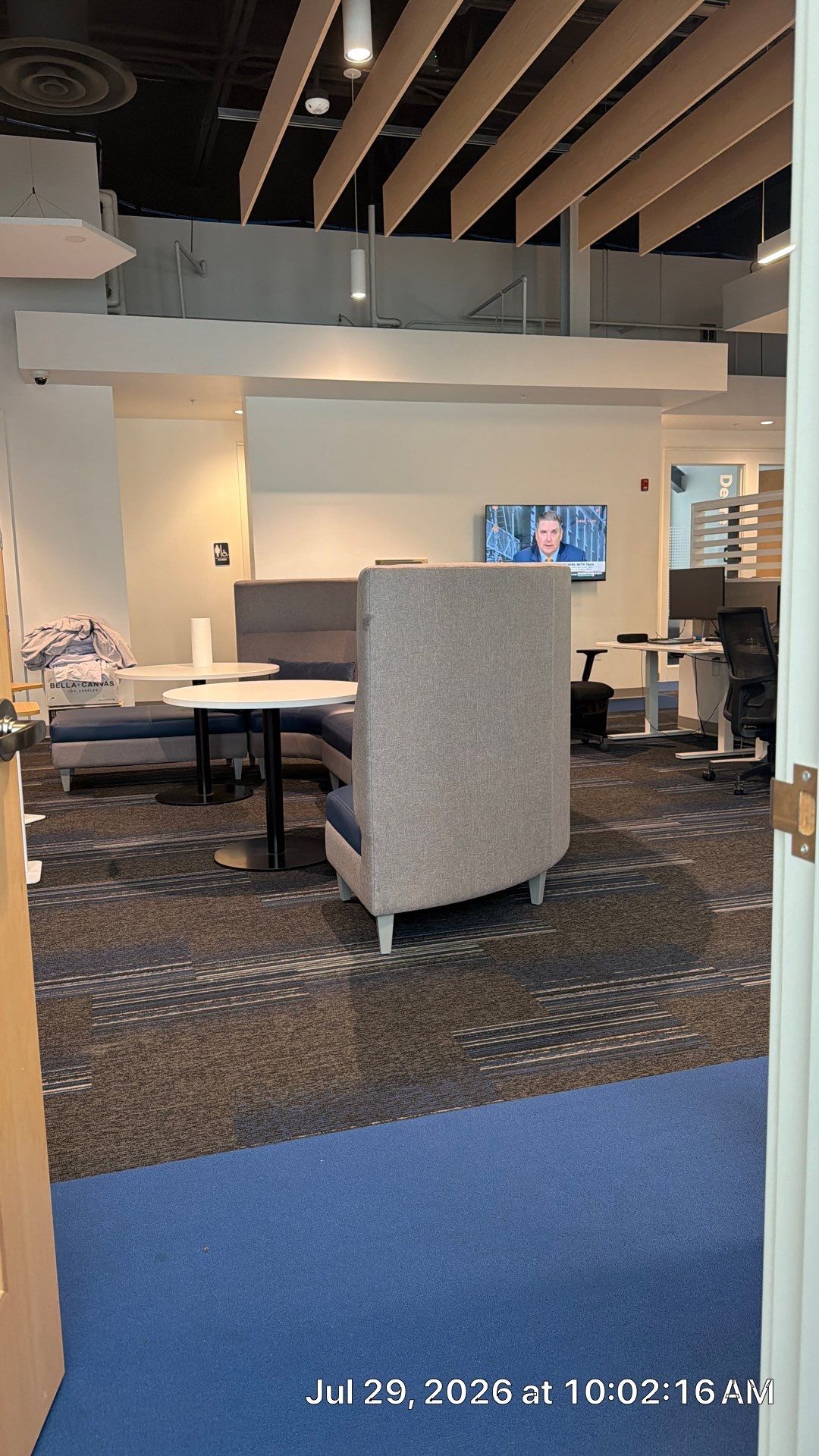 Professional Home Office Setup with Acoustic Wall Panels by CompanyCam Sales Demo