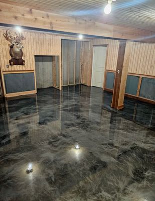 Riverside MO Basement Epoxy using Sundek SunMetal Epoxy