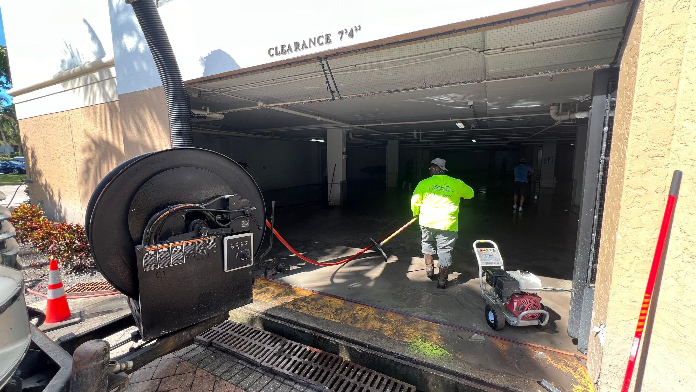 Condo Parking Garage Cleanup and Stormwater System Maintenance by APS Power & Water