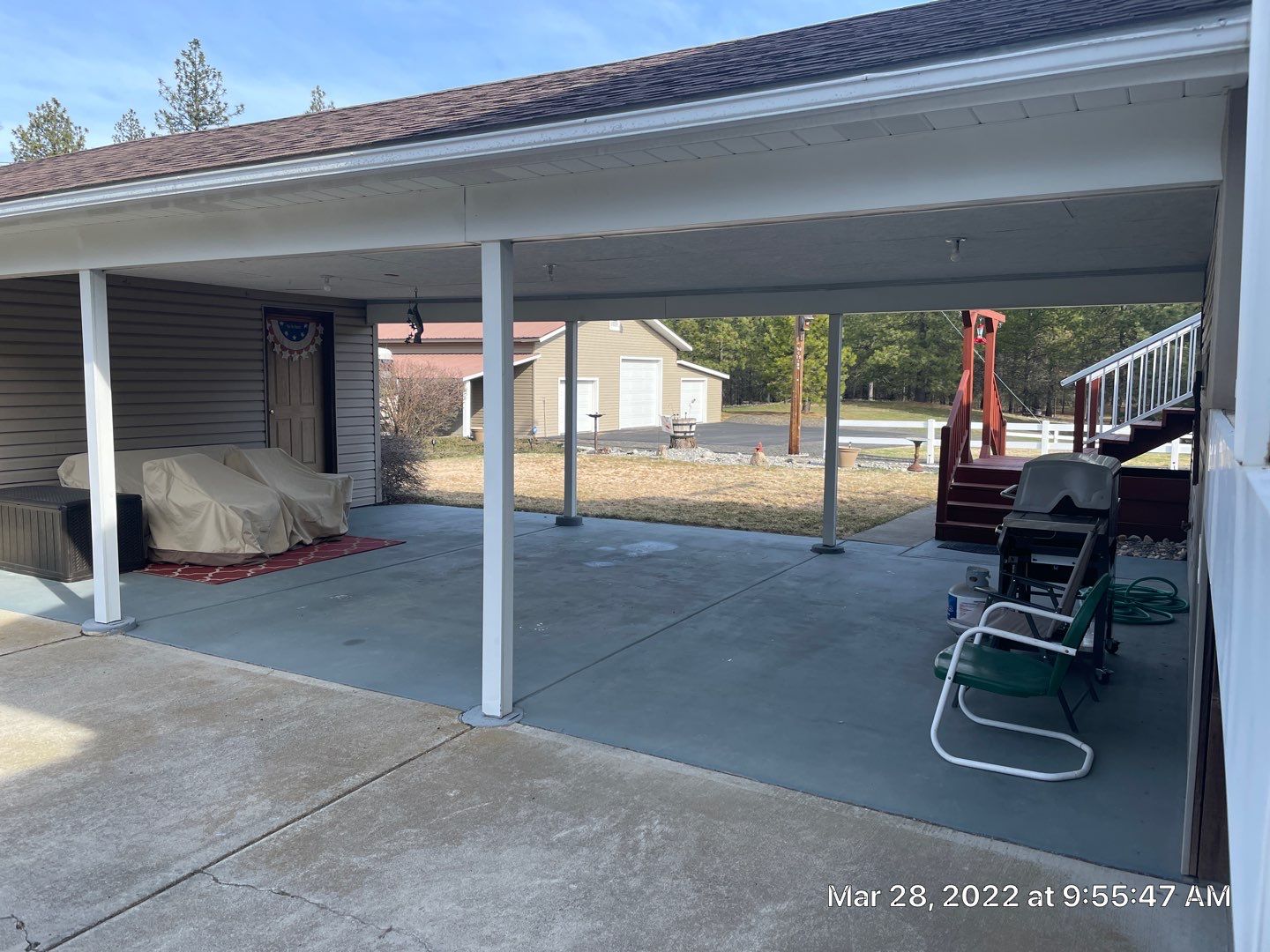 Patio Transformation using Chestnut by Croc Coatings, LLC