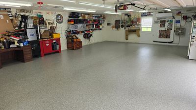 Driveway, Garage, Porch, and Sidewalk using Creekbed