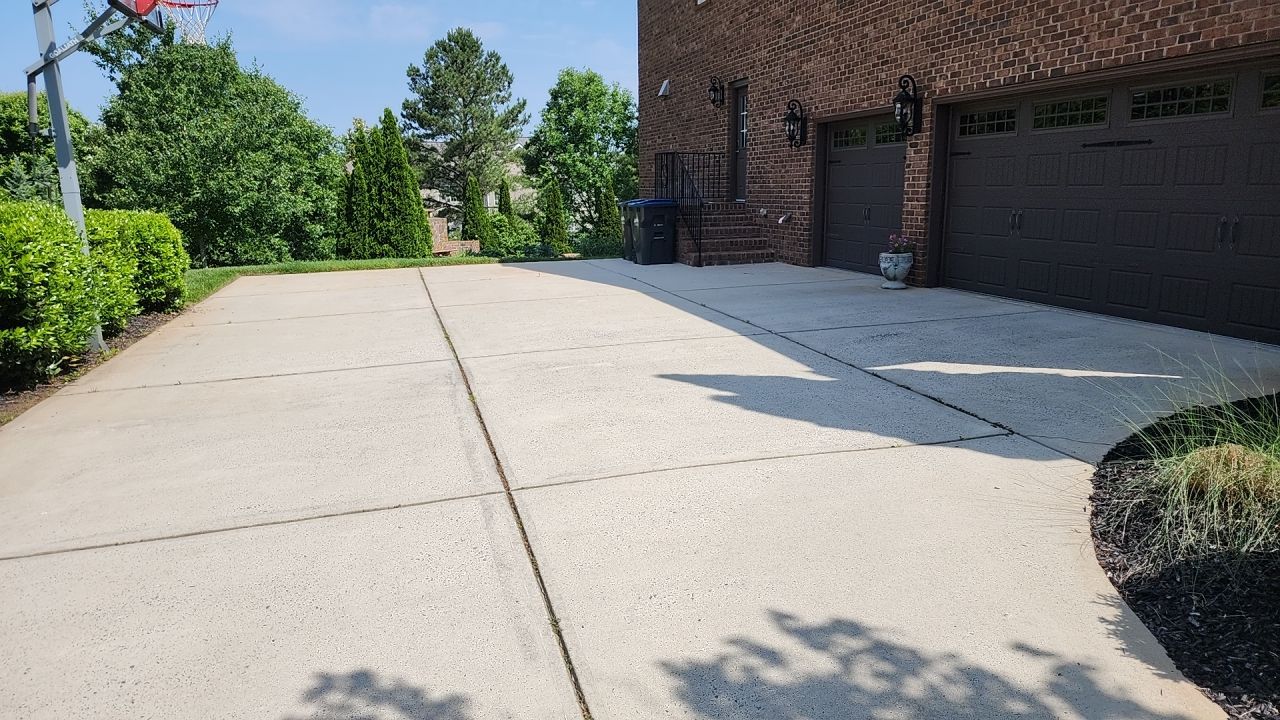 concrete Clean using cleaner by G&H Home Tech Pros LLC