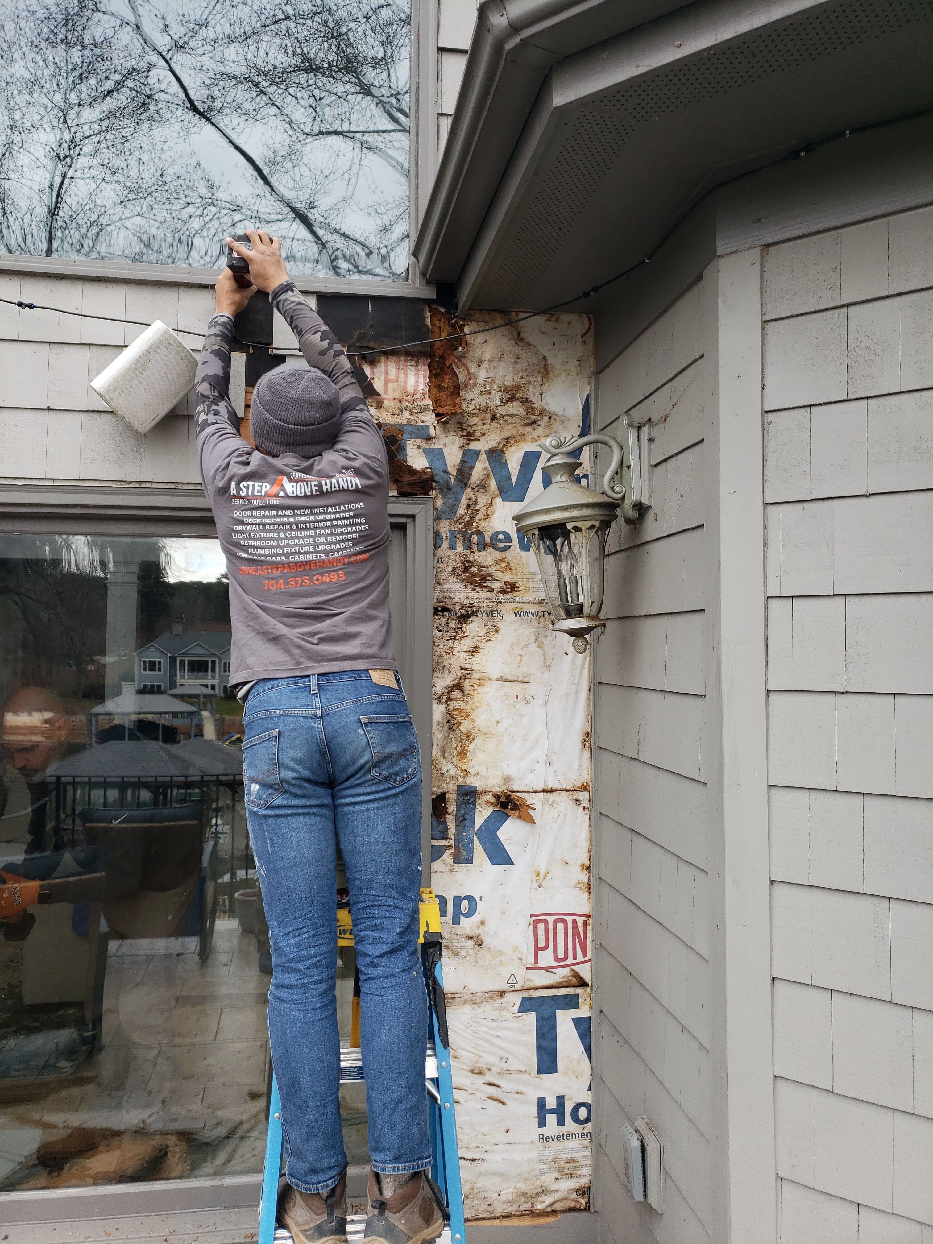 Exterior Rot Repair & Window Install by A Step Above Handy LLC 