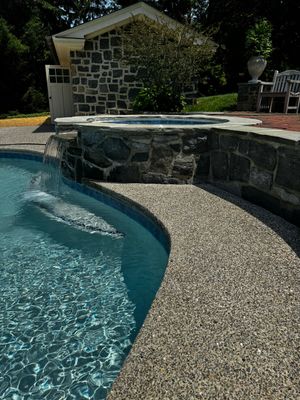 Exposed Aggregate Pool Deck Renovation in Villanova