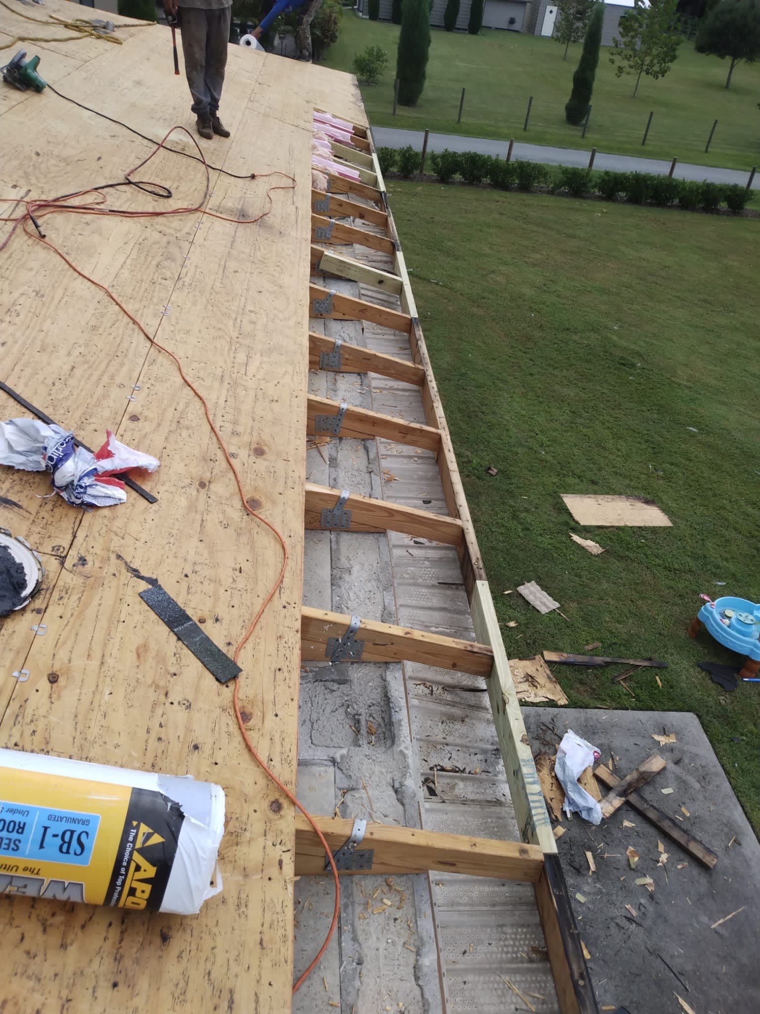 Residential Roofing Installation using GAF HDZ Shingles by Protek Roofing Heating Air & Solar