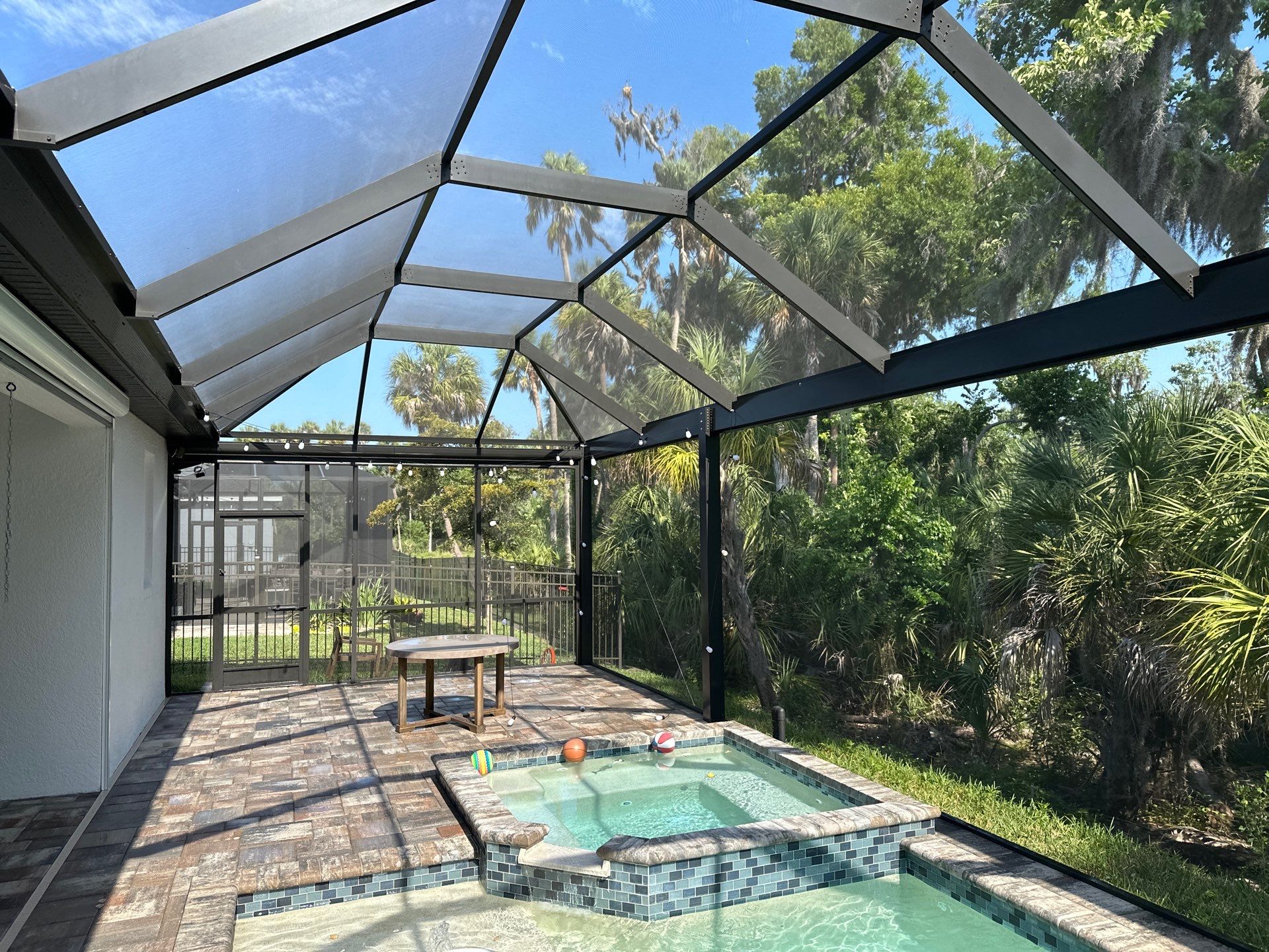 Screen Enclosure & Paver Pool Deck Cleaning in Trevesta Community, Palmetto, FL | Sunshine AquaWash by Sunshine AquaWash
