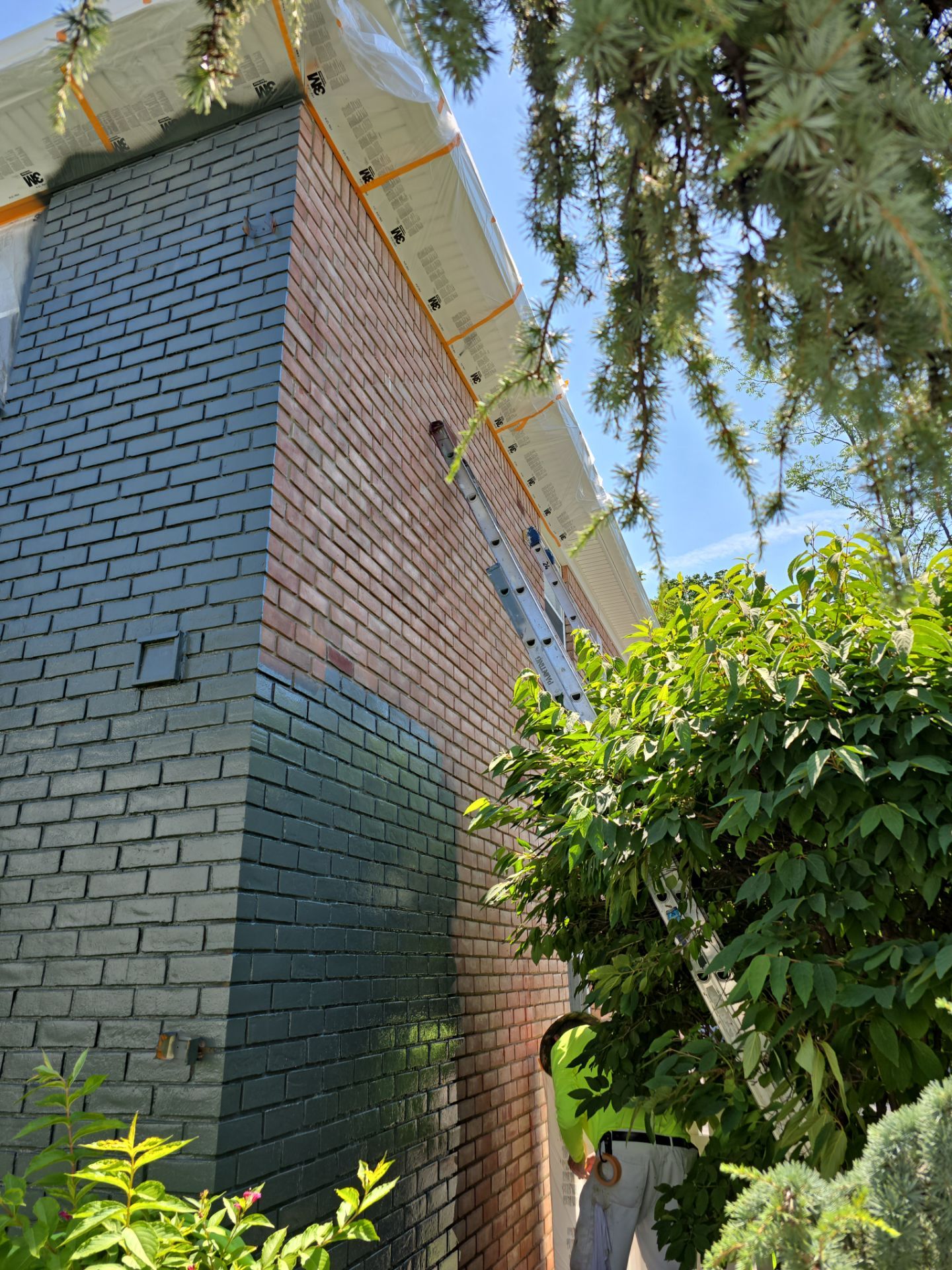 Multi-Unit Apartment Complex Exterior Brick Painting Project in Hackensack by Spectrum Painting, LLC