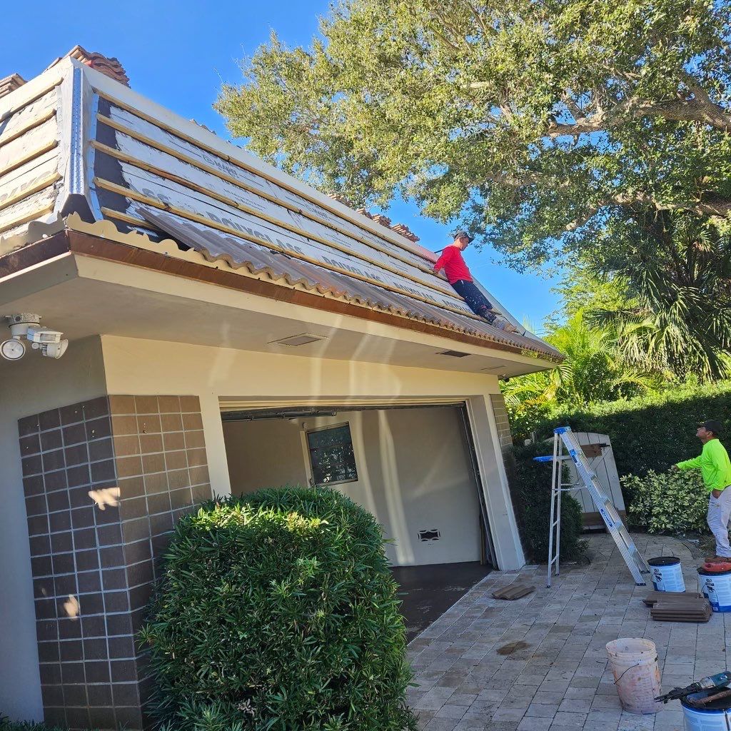 Amazing TPO flat deck re-roof with Eagle mansard in Hollywood Florida.  by First Due Roofing