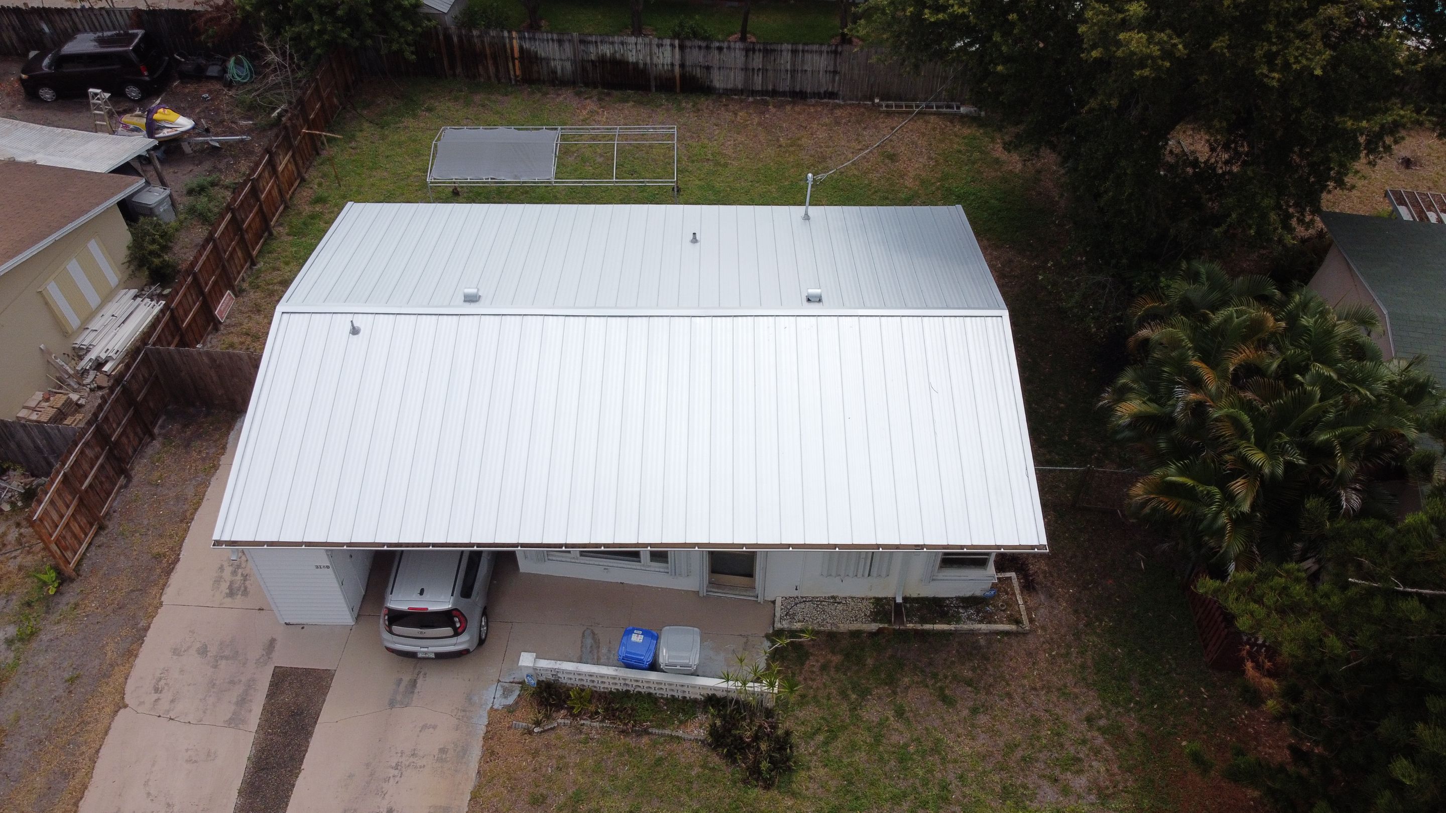 Residential Roofing Installation using 1" Nail strip metal roof by BLUES BROTHERS ROOFING