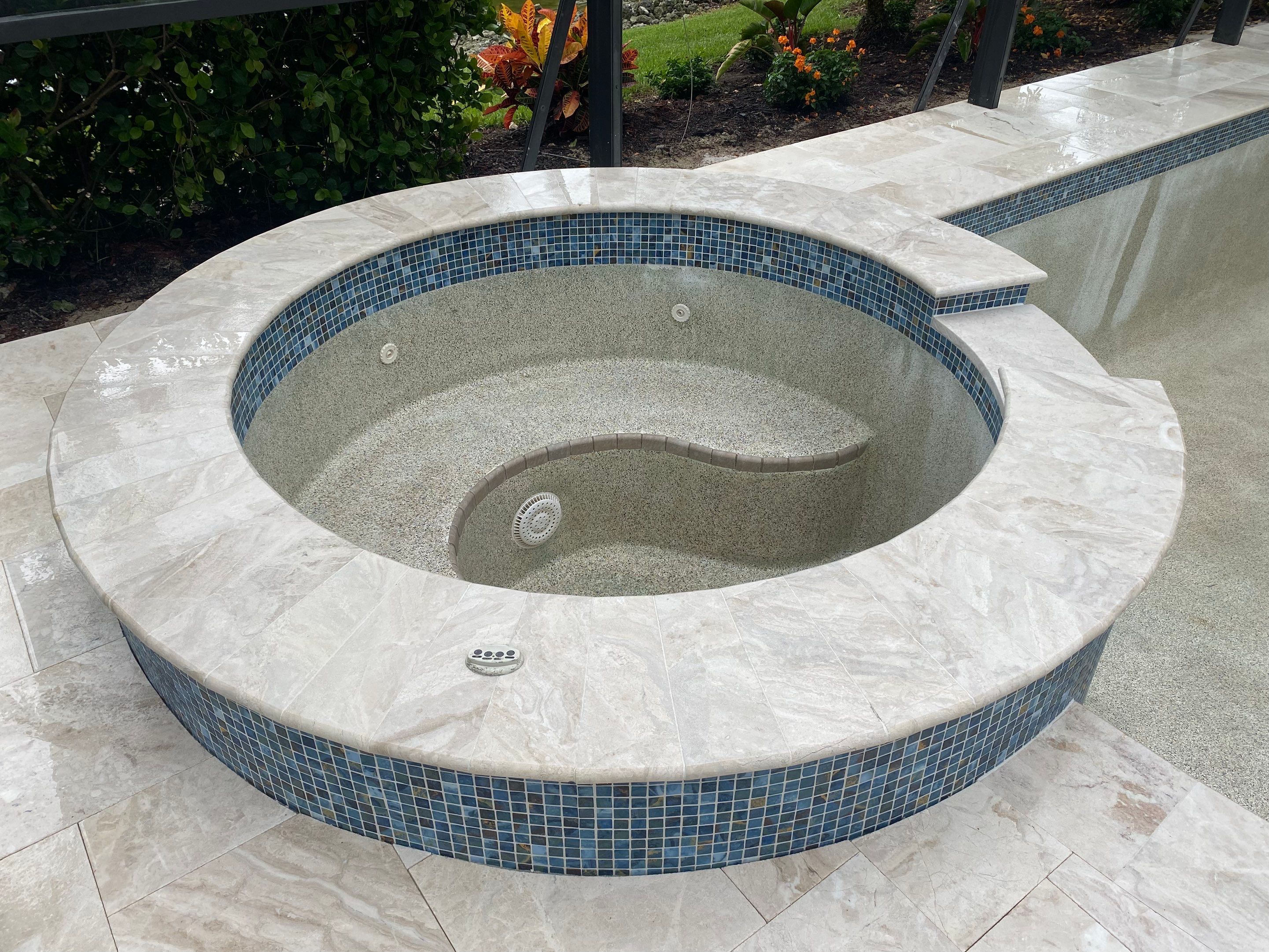 Textured Marble Pool Deck - Bonita National Golf & Country Club by Old Town Pavers Llc