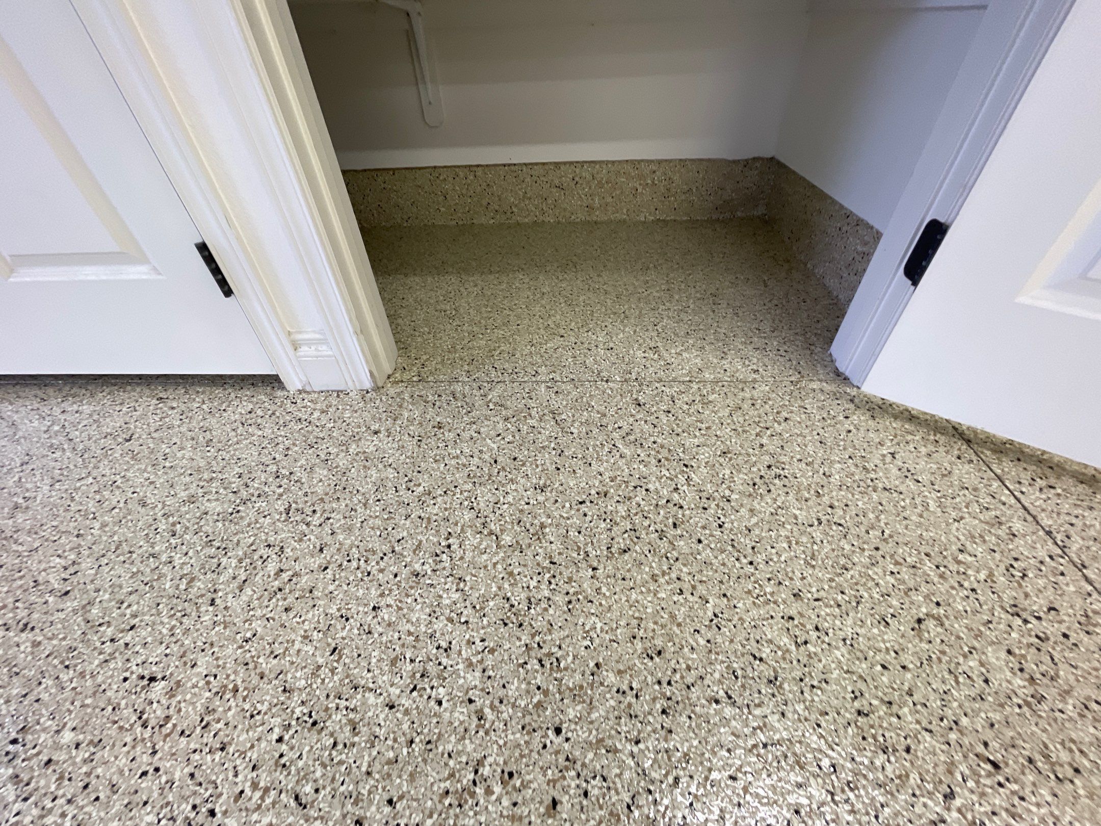 Garage Transformation using Driftwood Colorway by Croc Coatings, LLC