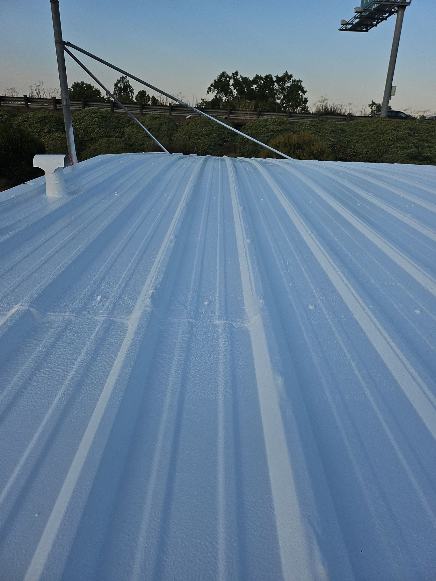 MR Roofing system (Metal Restoration System) using Conklin BenchPly system with PUMA top coat by Straight Edge Roofing Inc