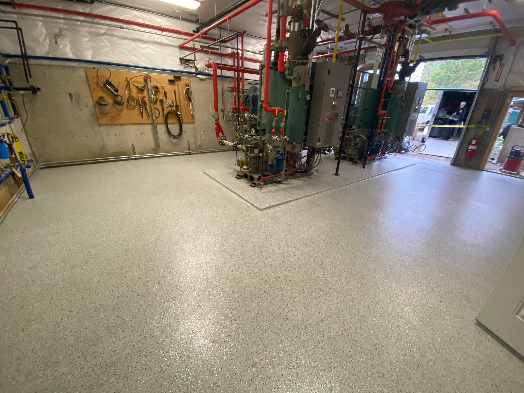 Commercial Floor Transformation using North Pole with Green by Croc Coatings, LLC