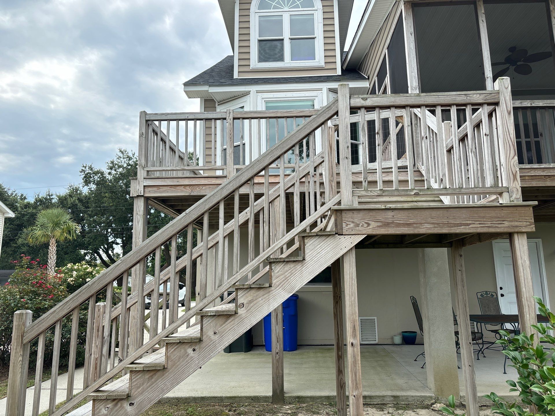 Weathered Deck and Screened Porch using Wood Sealant by DuraSeal