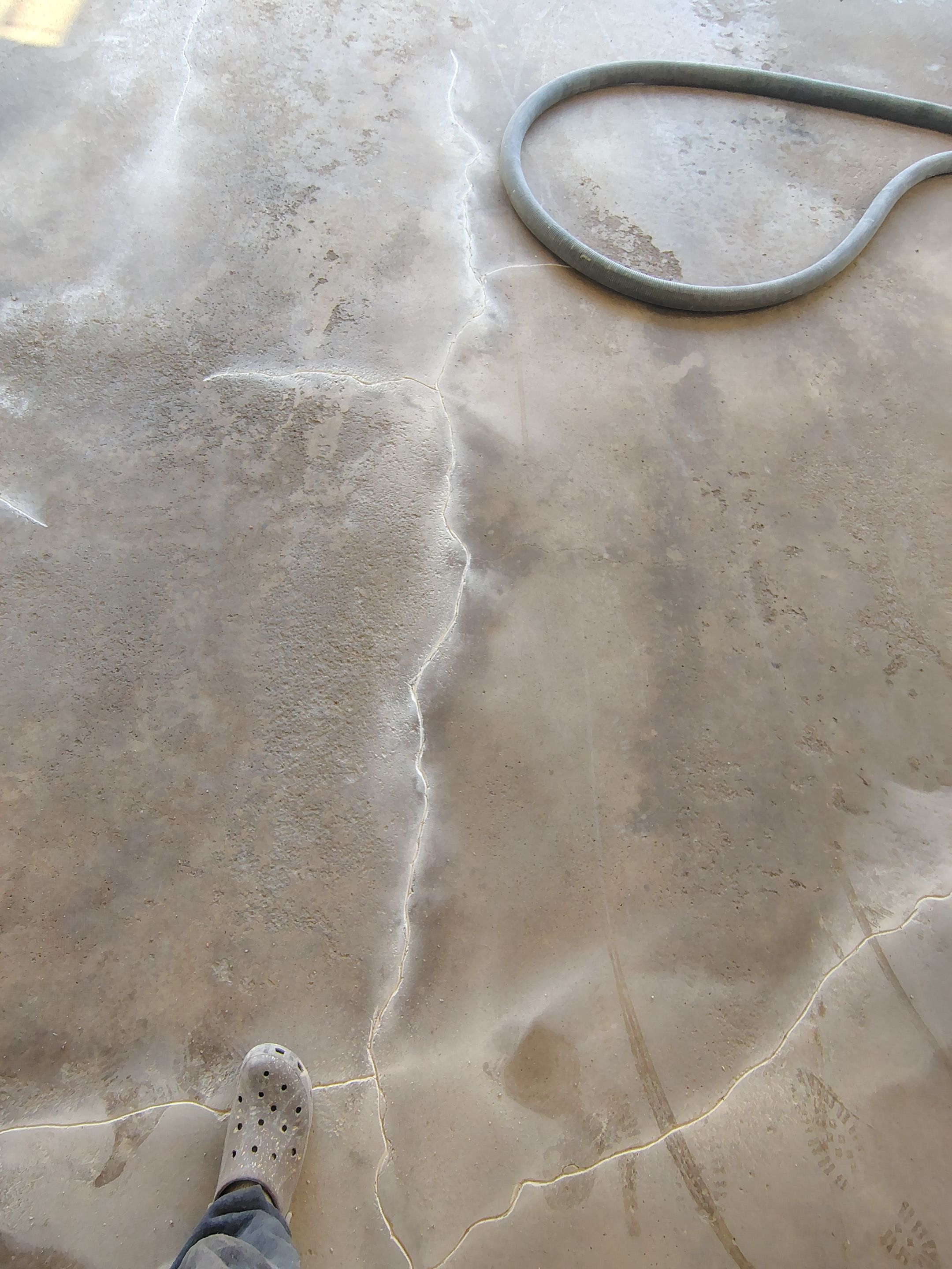 Multi-Colored Flake Epoxy Garage Floor Coating and Crack Repair by Select Painting, Coatings & Garage Cabinets