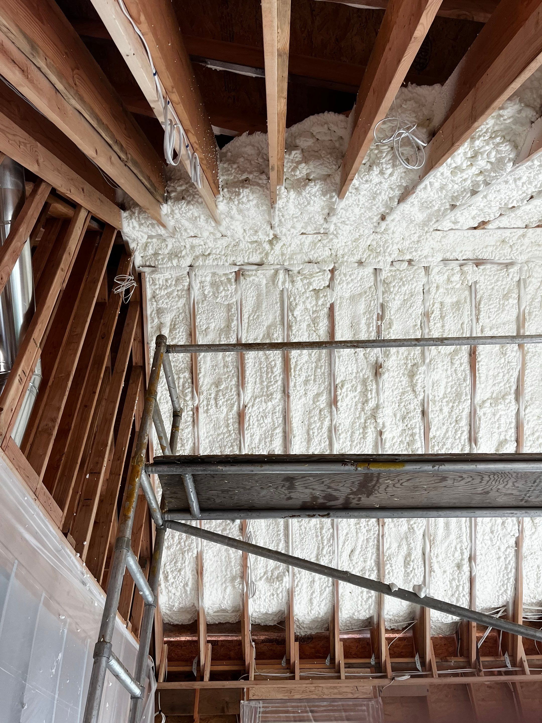 New Home Construction using open cell spray foam by NYS Foam & Energy